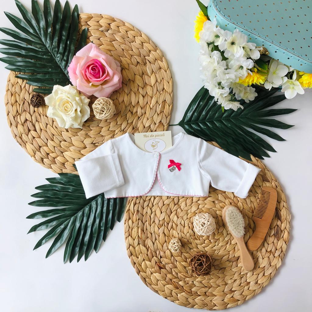 GOLFINO IN COTONE FIOCCHETTO FUXIA - Noi da piccoli