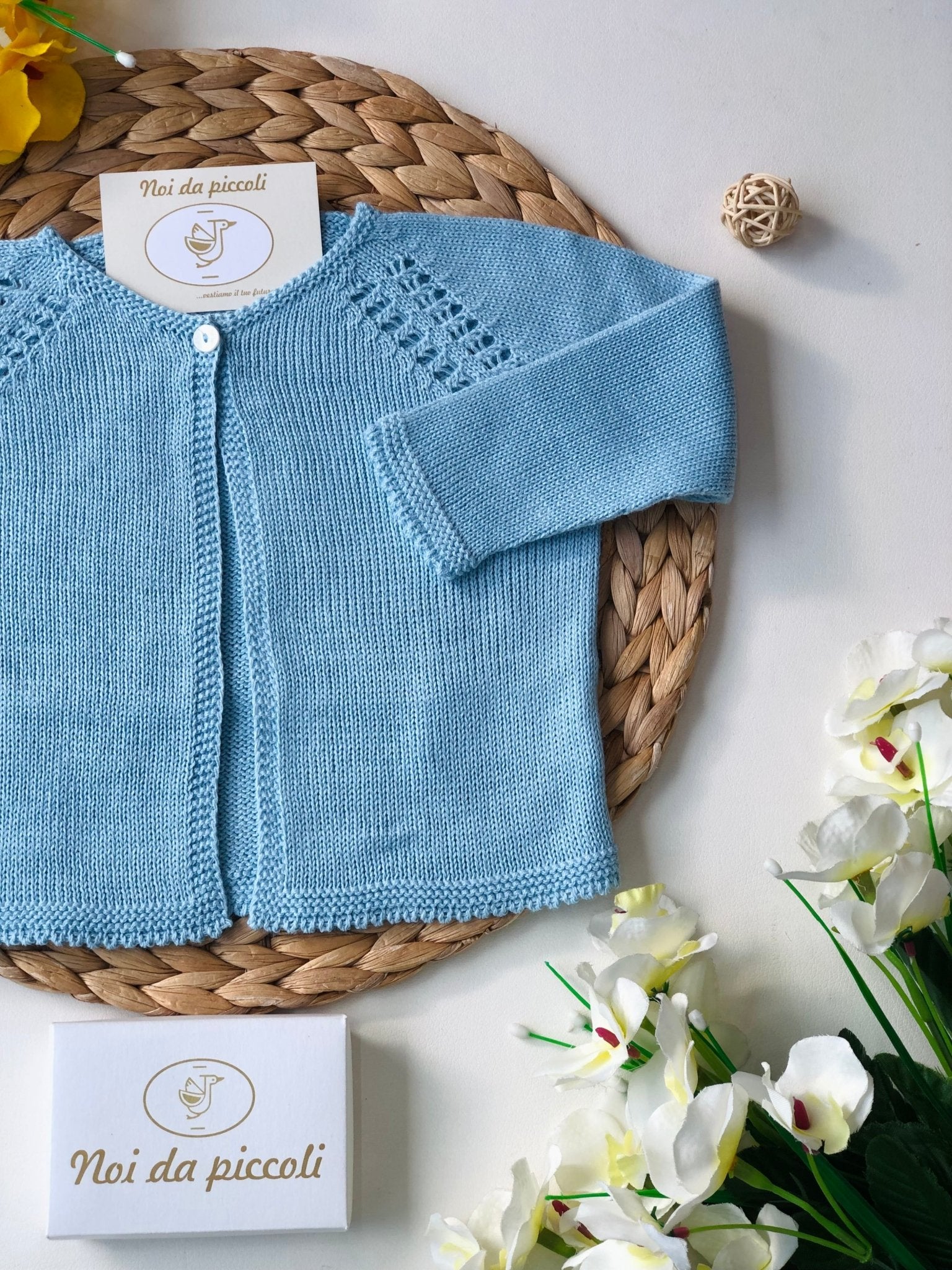 GOLFINO IN FILO CELESTE EMPOLVERADO LUNGO - Noi da piccoli