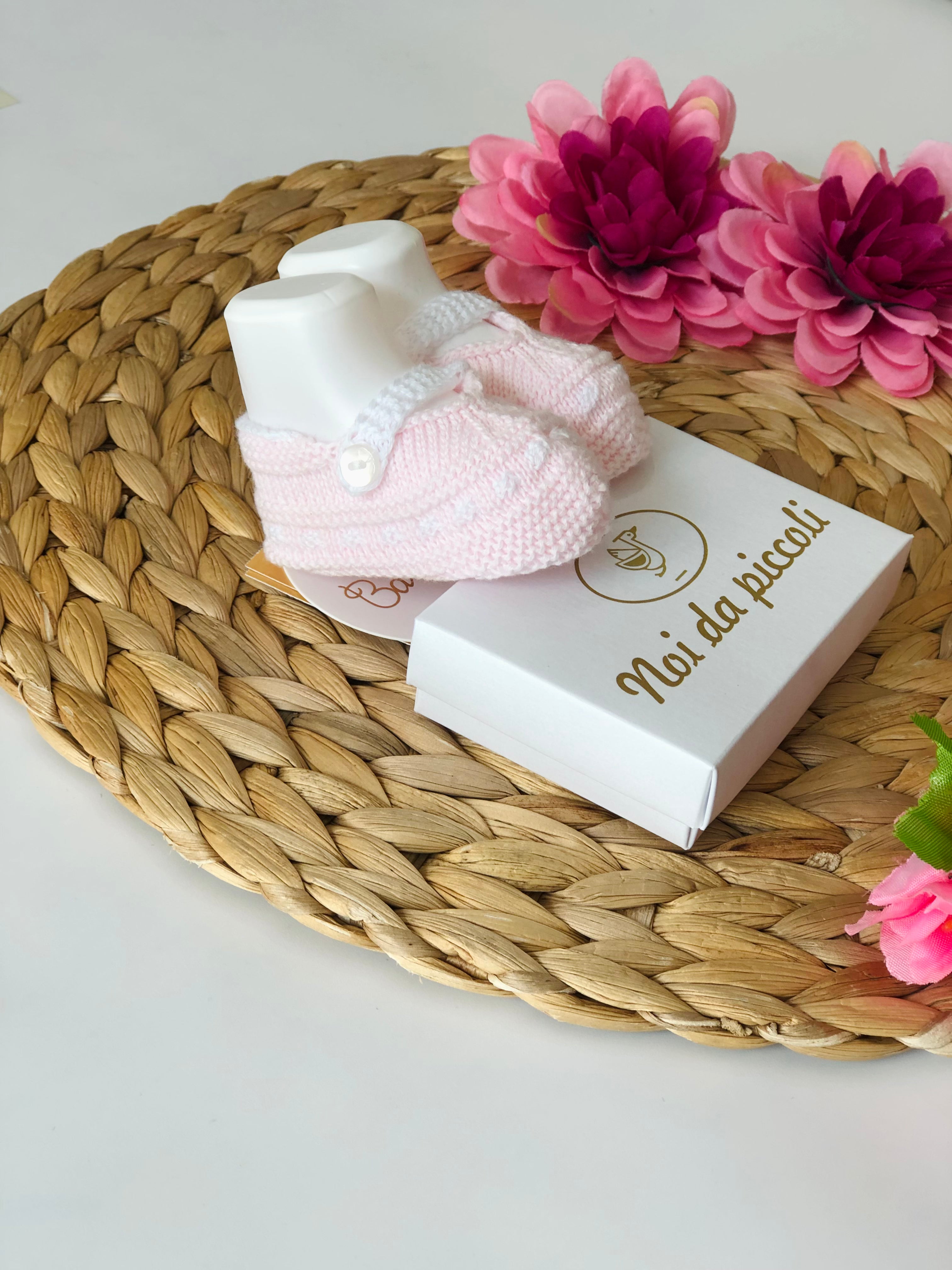 BABBUCCE IN FILO ROSA E BIANCO