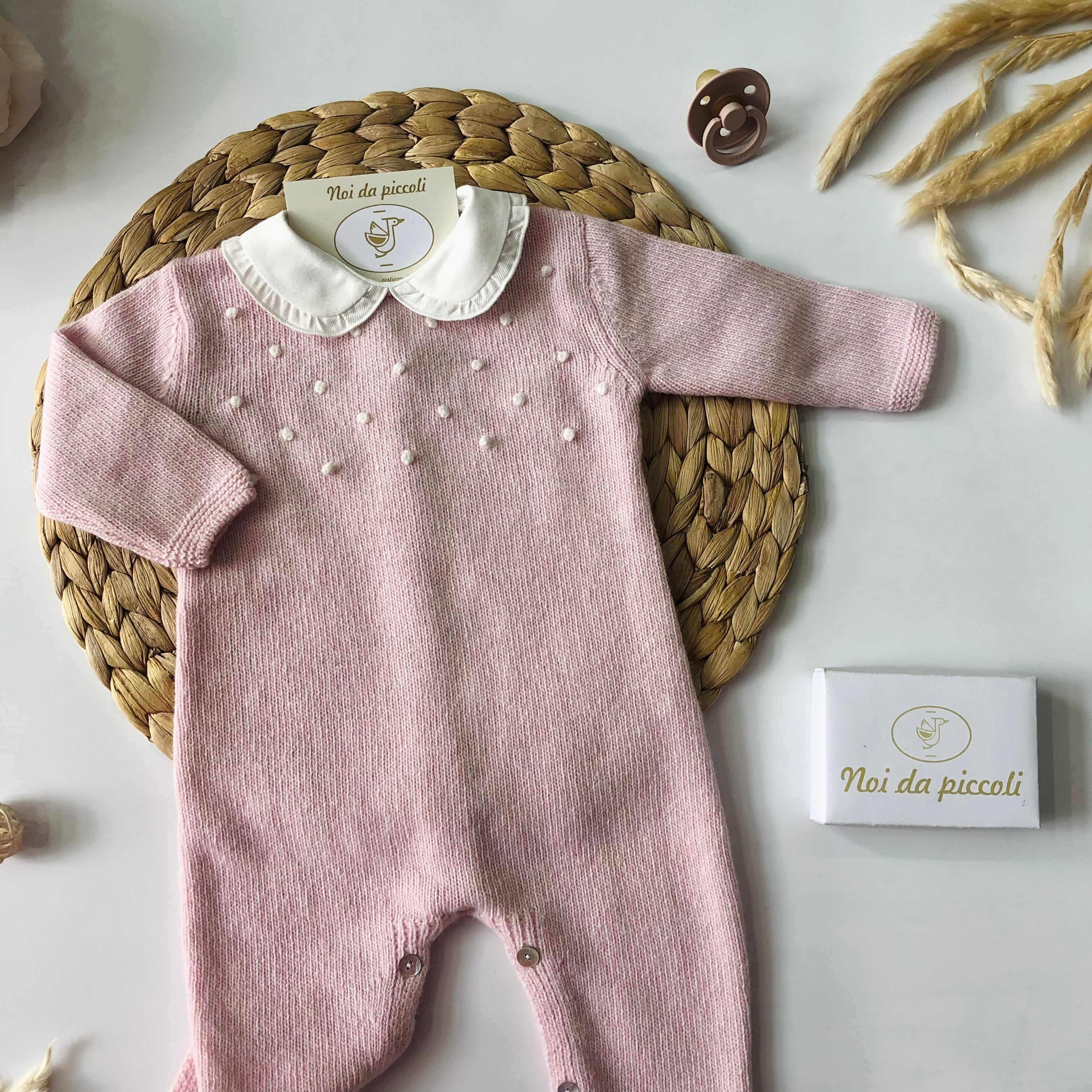 COMBINAISON ROSE EN LAINE ET CACHEMIRE