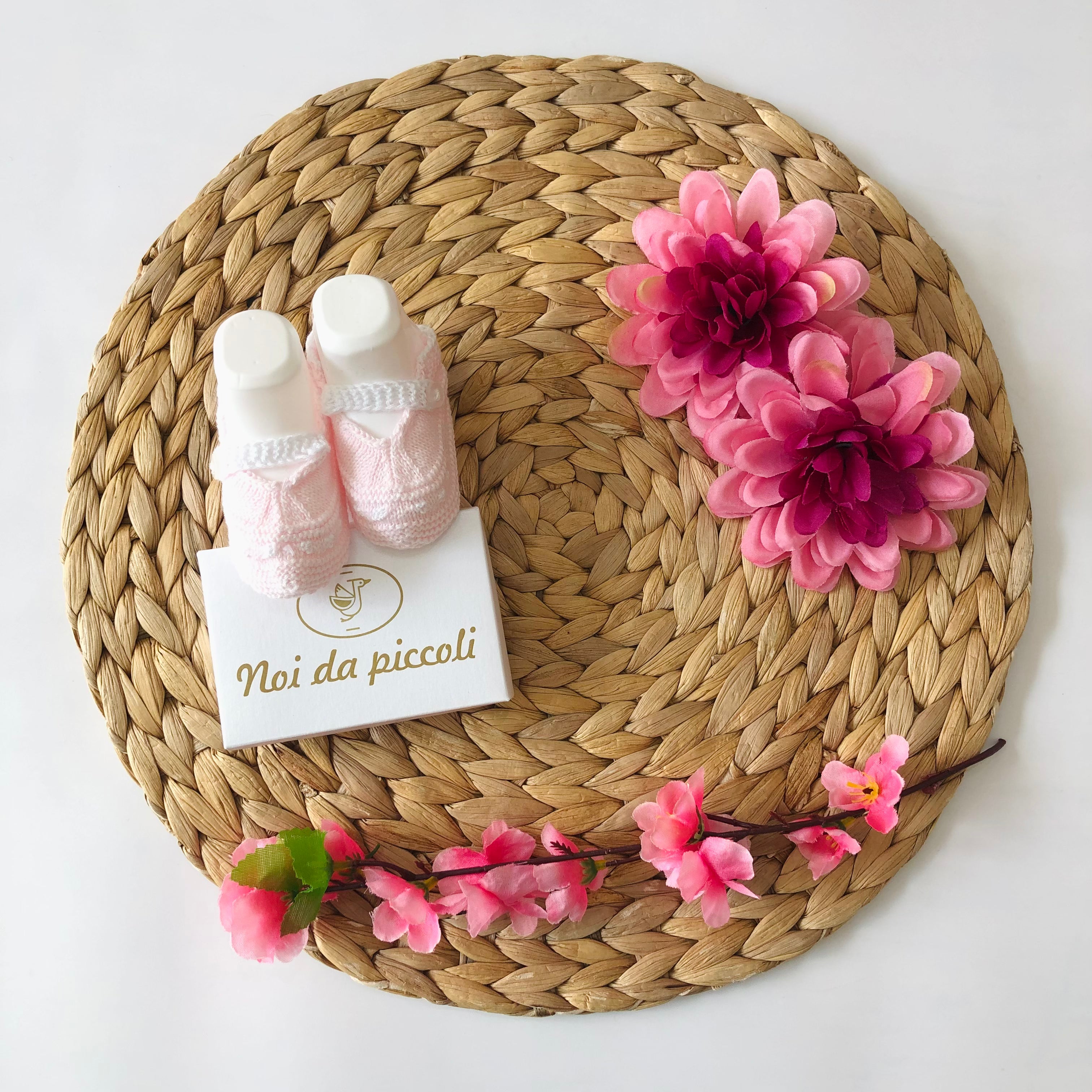 BABBUCCE IN FILO ROSA E BIANCO