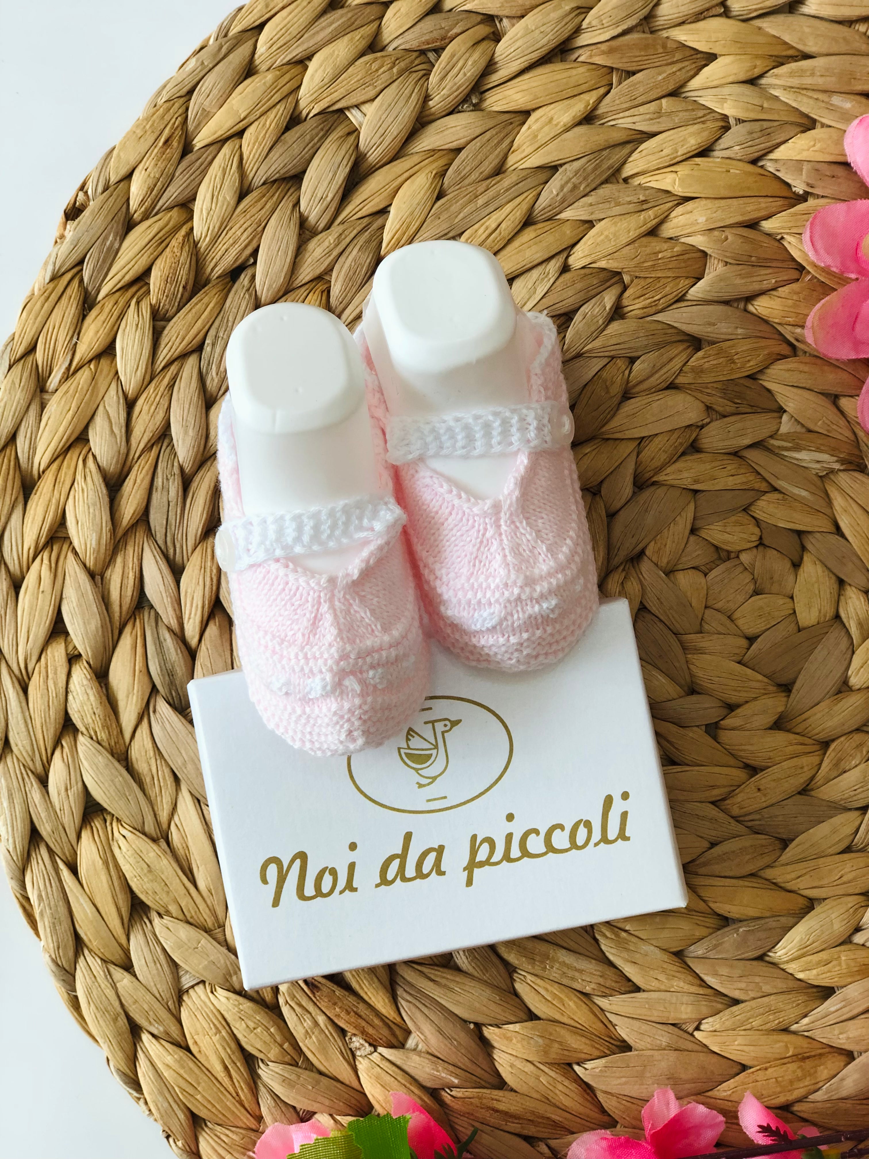 BABBUCCE IN FILO ROSA E BIANCO