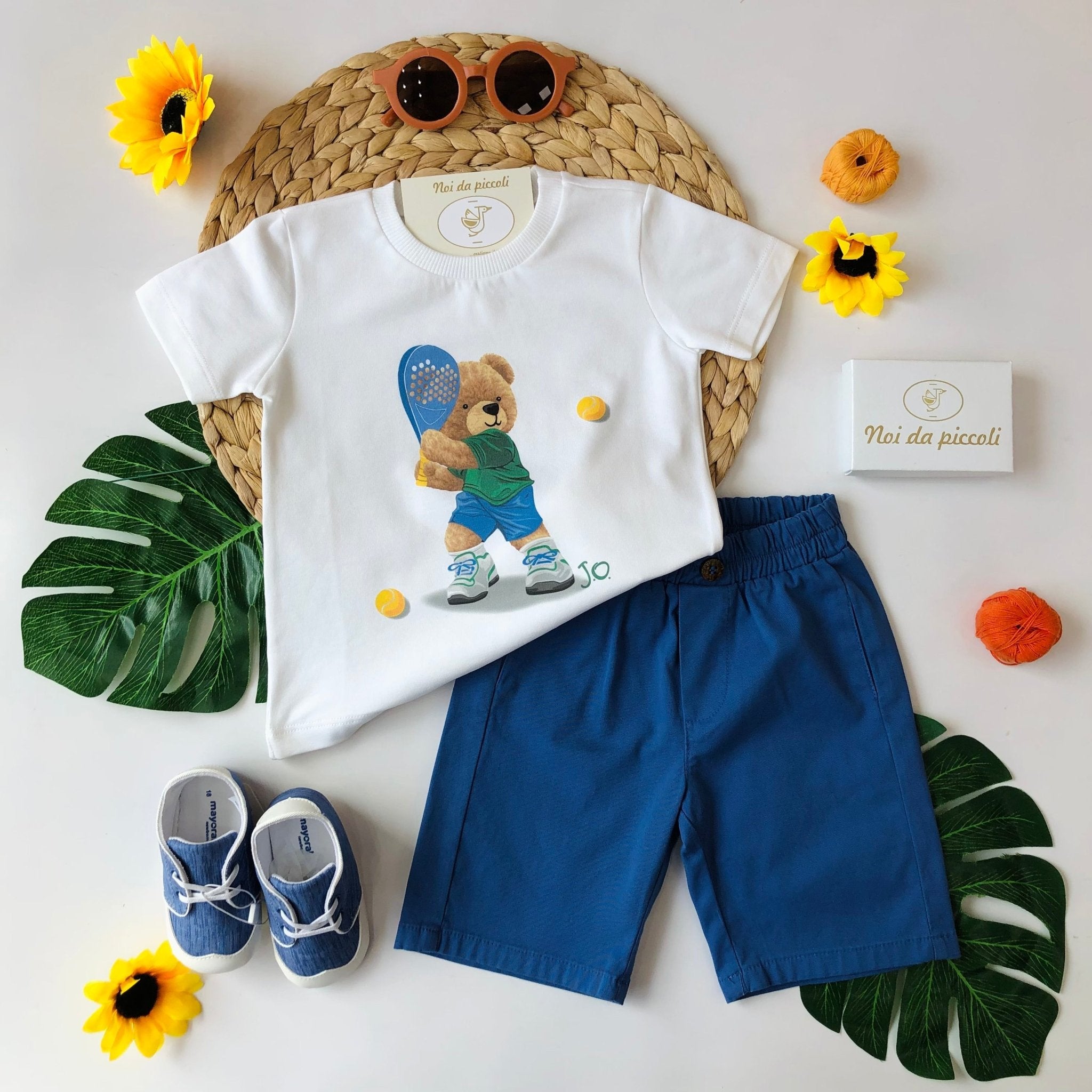 MAGLIA CON BERMUDA AVION TEDDY TENNIS COTONE - Noi da piccoli