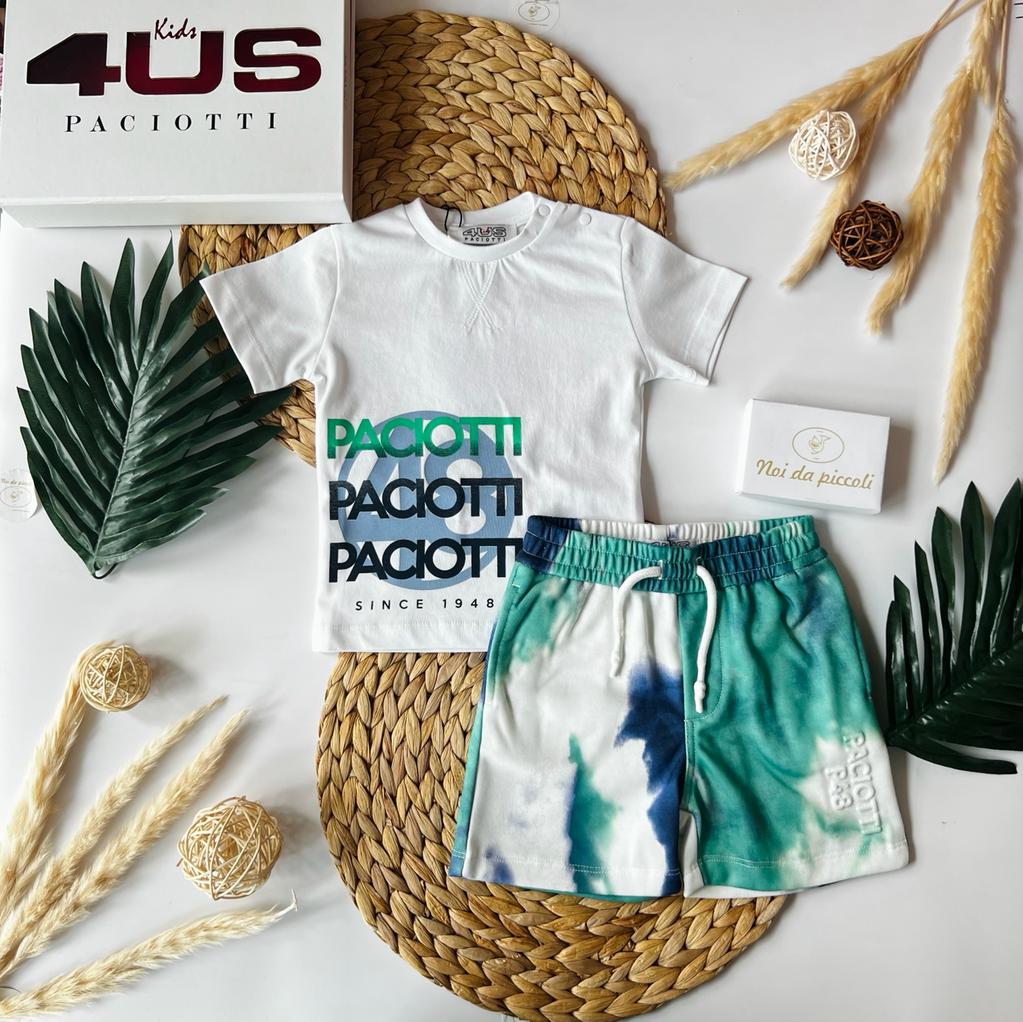 MAGLIA CON BERMUDA VERDE ACQUA - Noi da piccoli