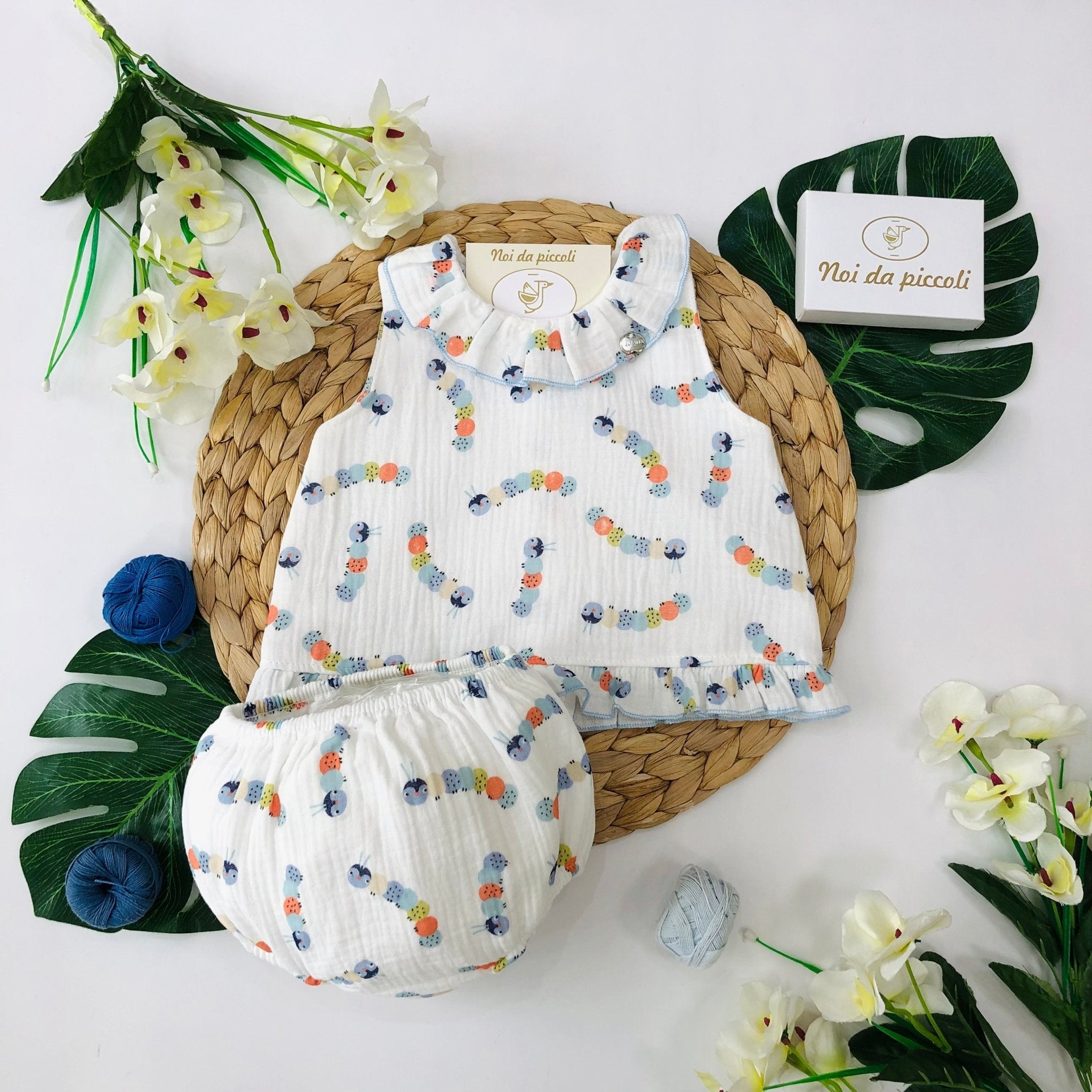 MAGLIA CON CULOTTE COTONE MUSSOLA ORUGA - Noi da piccoli