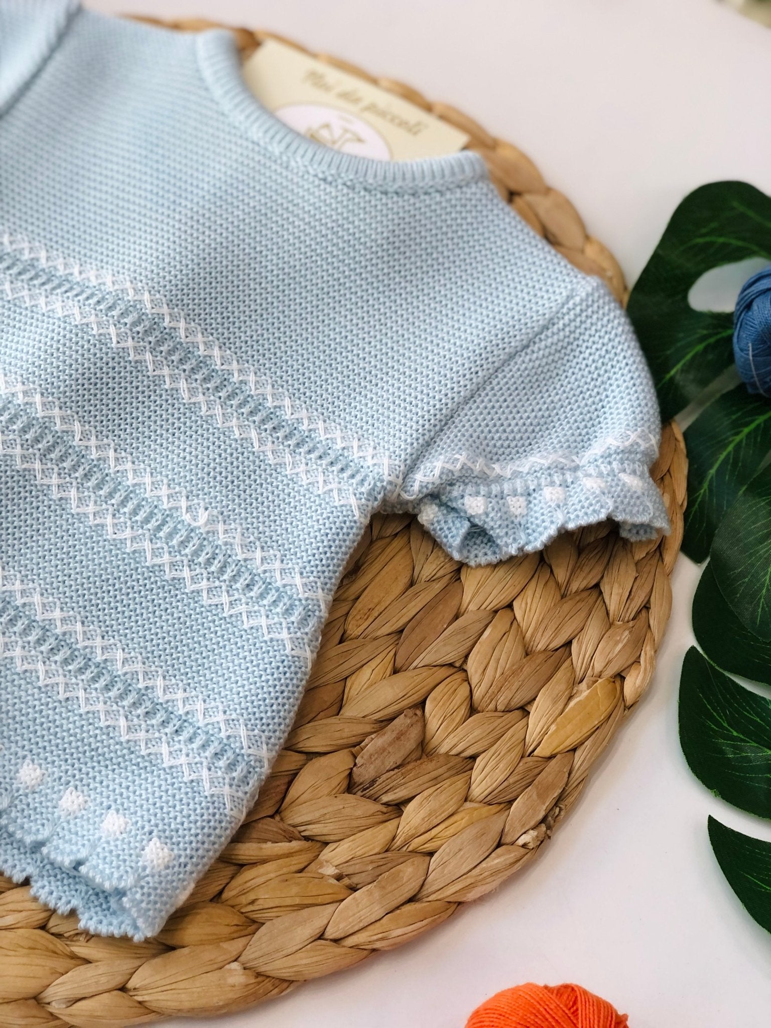 MAGLIA CON CULOTTINA IN COTONE E FILATO ORSETTO AVIATORE - Noi da piccoli