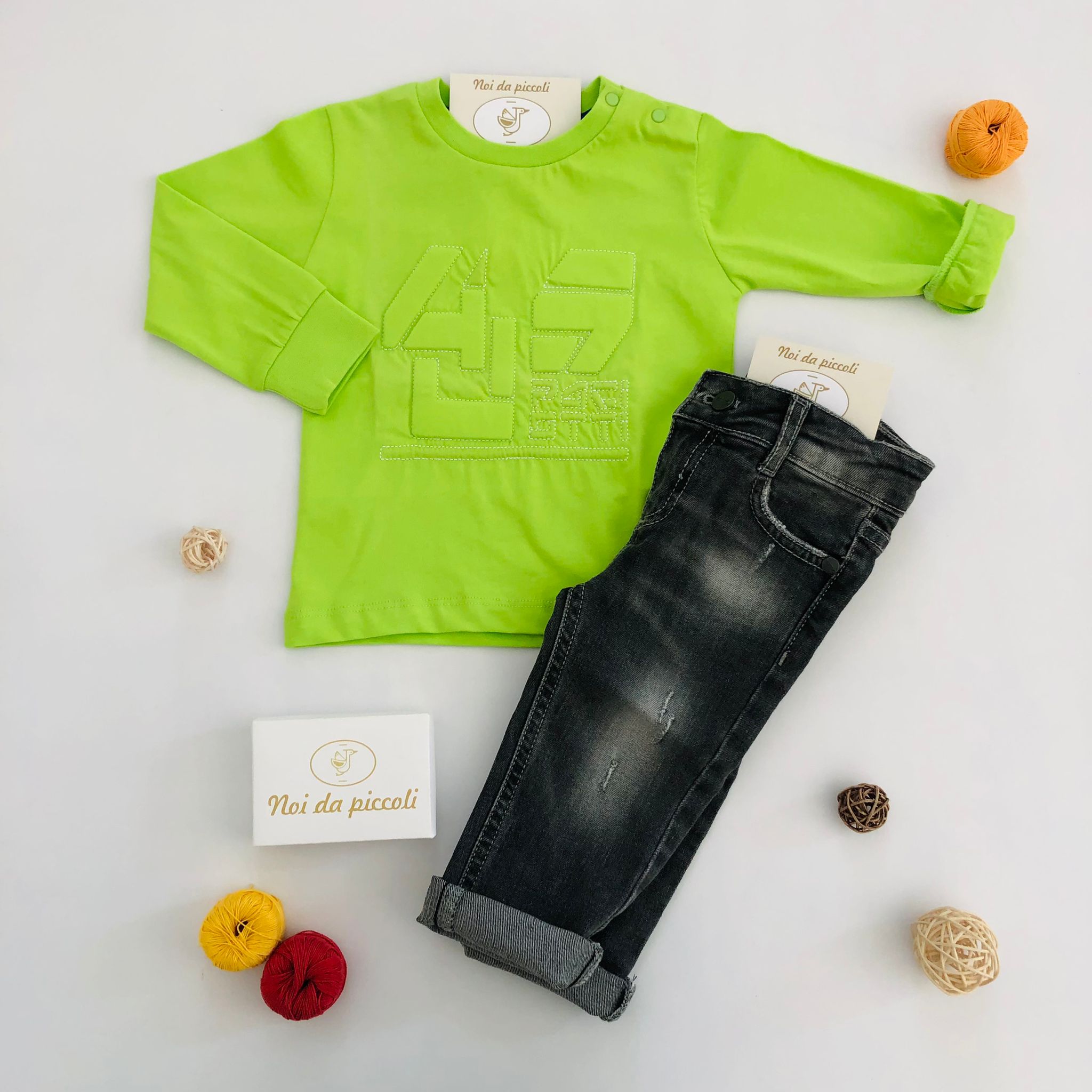 MAGLIA LIME CON JEANS NERO/GREY CESARE PACIOTTI - Noi da piccoli