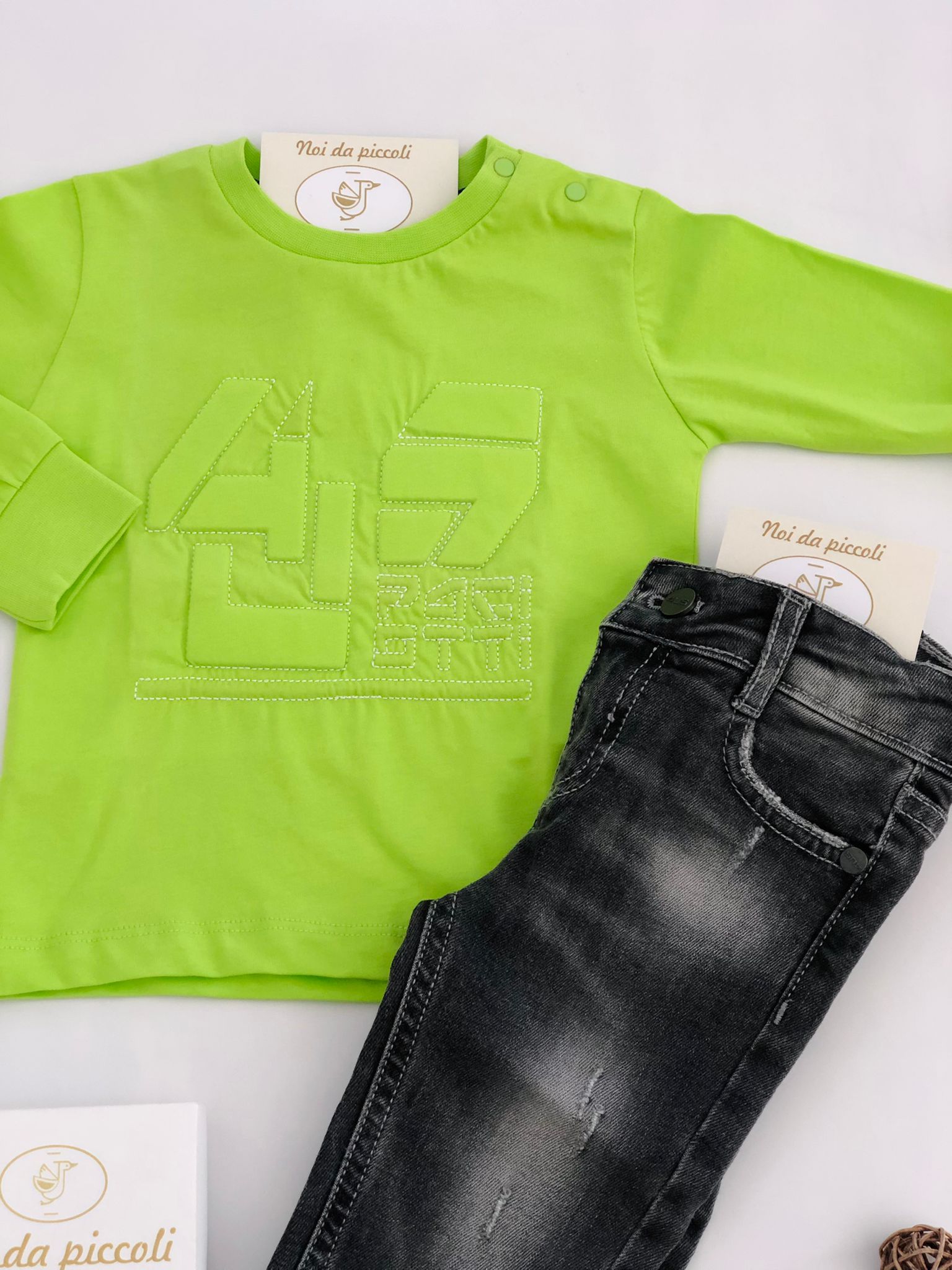 MAGLIA LIME CON JEANS NERO/GREY CESARE PACIOTTI - Noi da piccoli