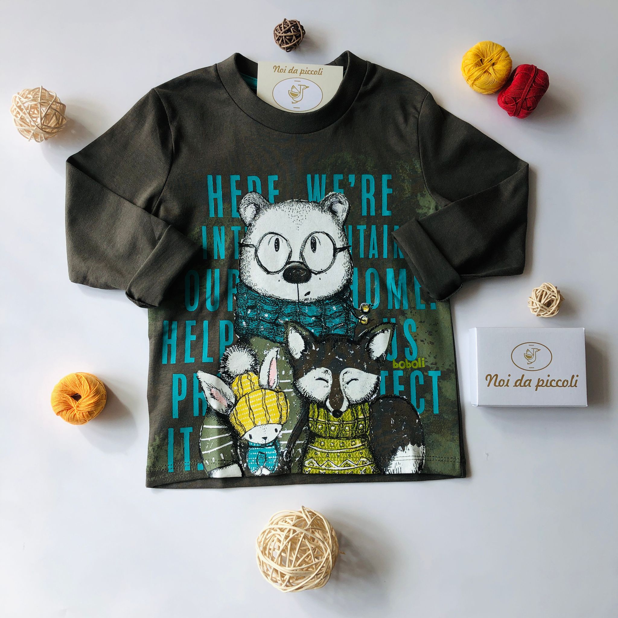 MAGLIA VERDE NATURAL FRIENDS - Noi da piccoli