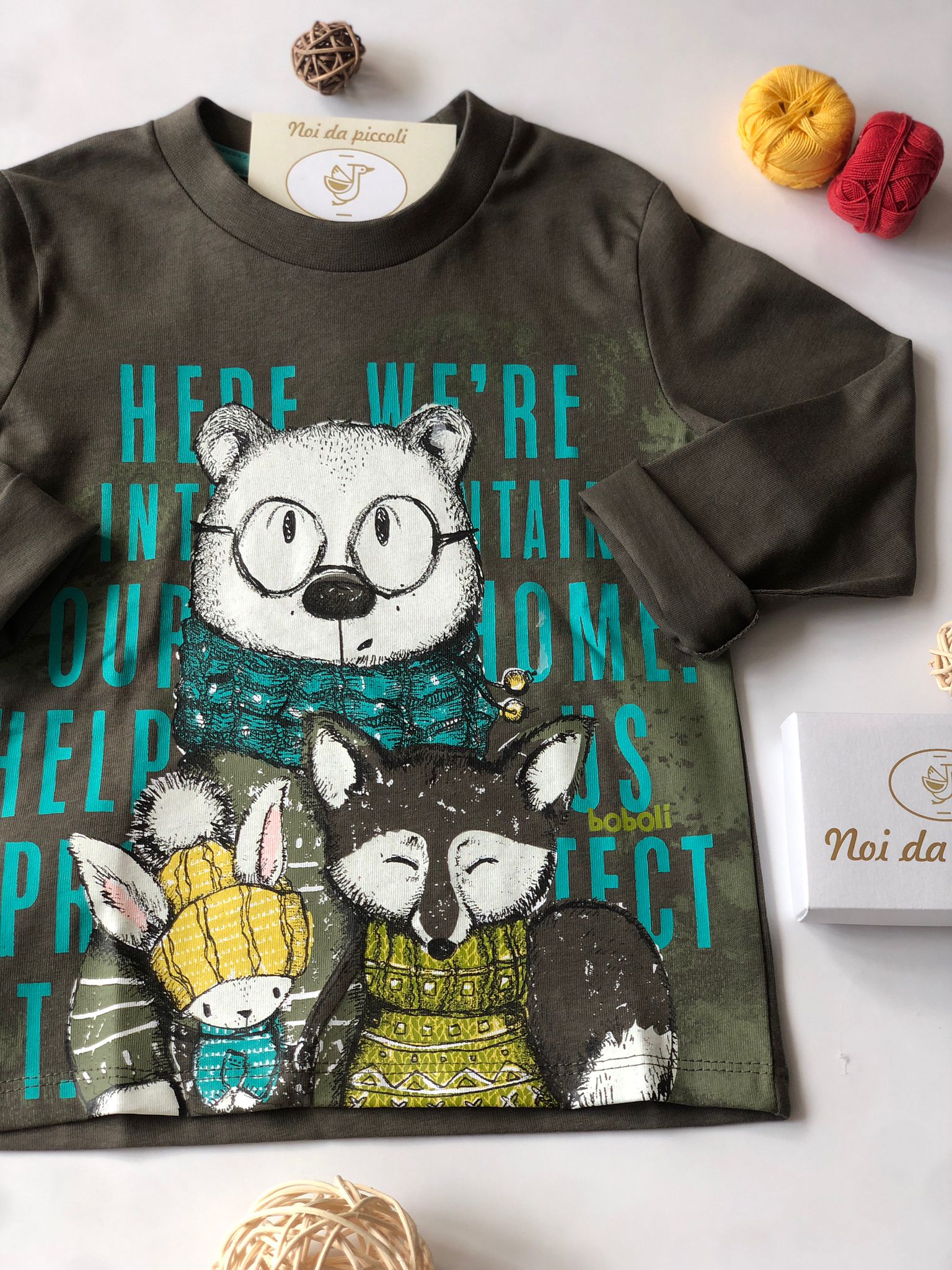 MAGLIA VERDE NATURAL FRIENDS - Noi da piccoli