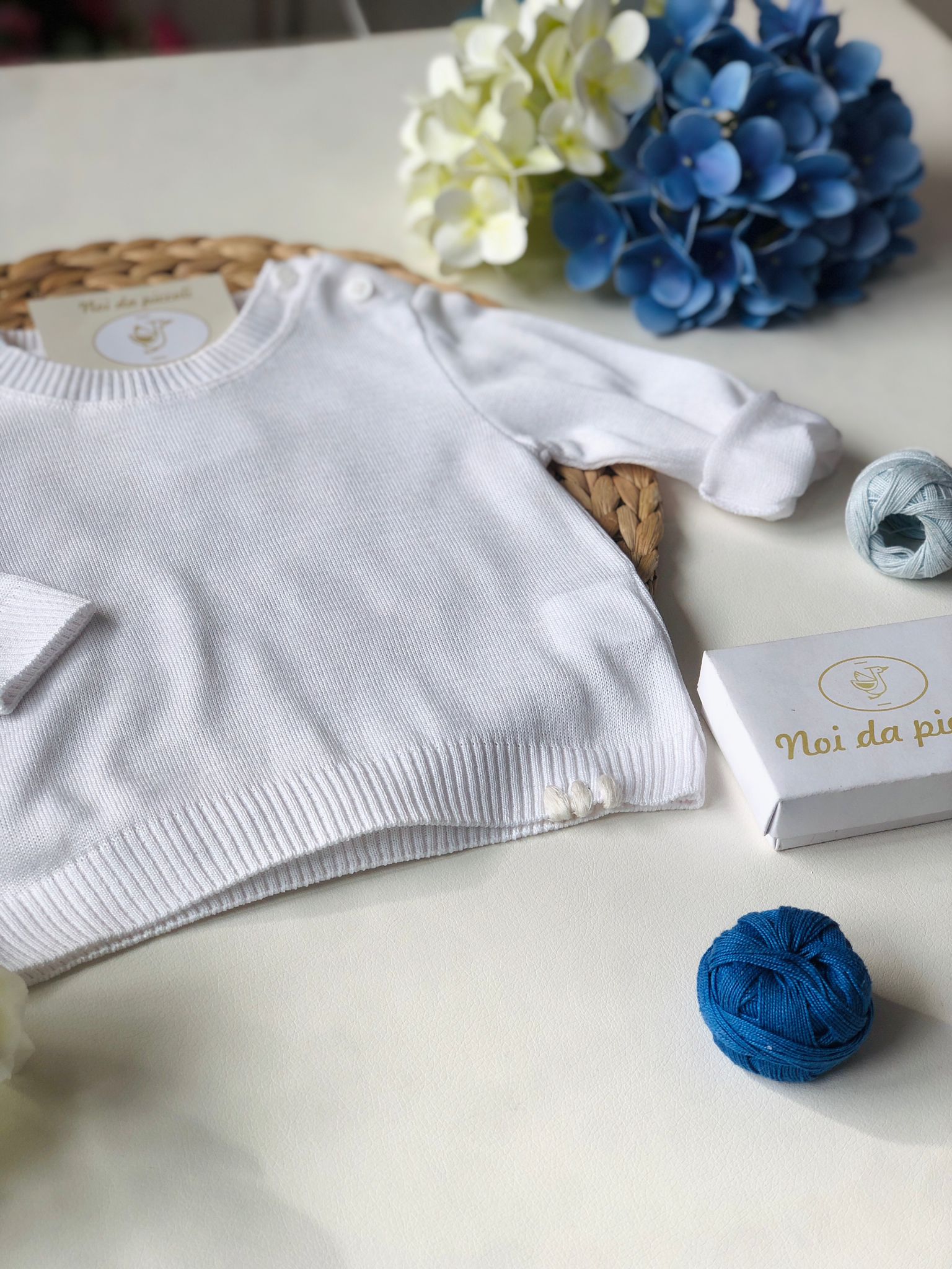 MAGLIOCINO IN COTONE BIANCO - Noi da piccoli