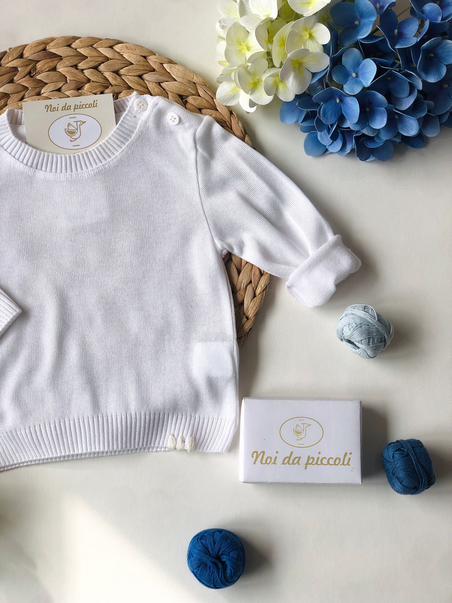 MAGLIOCINO IN COTONE BIANCO - Noi da piccoli