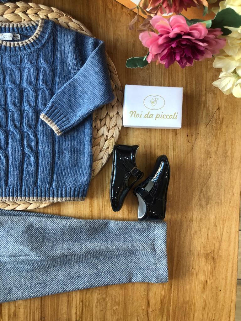 MAGLIONCINO AVION IN LANA MERINO E CASHMERE - Noi da piccoli