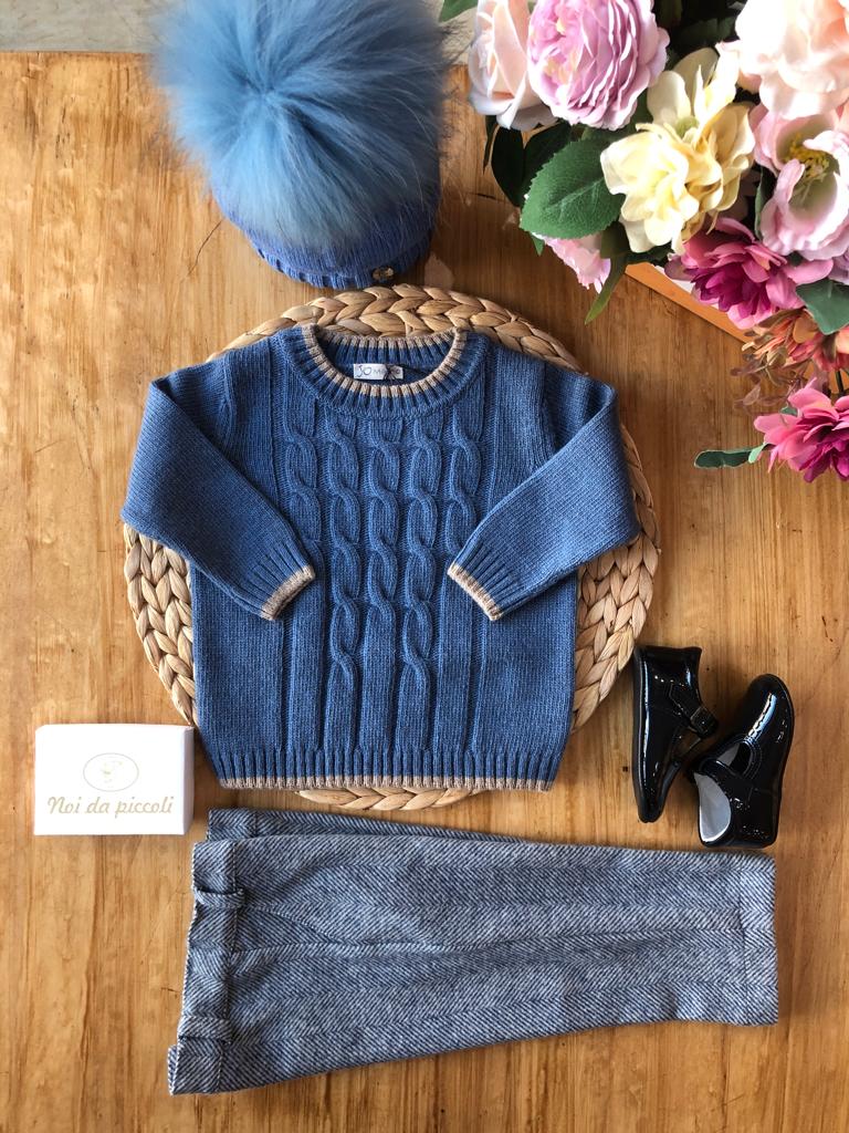 MAGLIONCINO AVION IN LANA MERINO E CASHMERE - Noi da piccoli