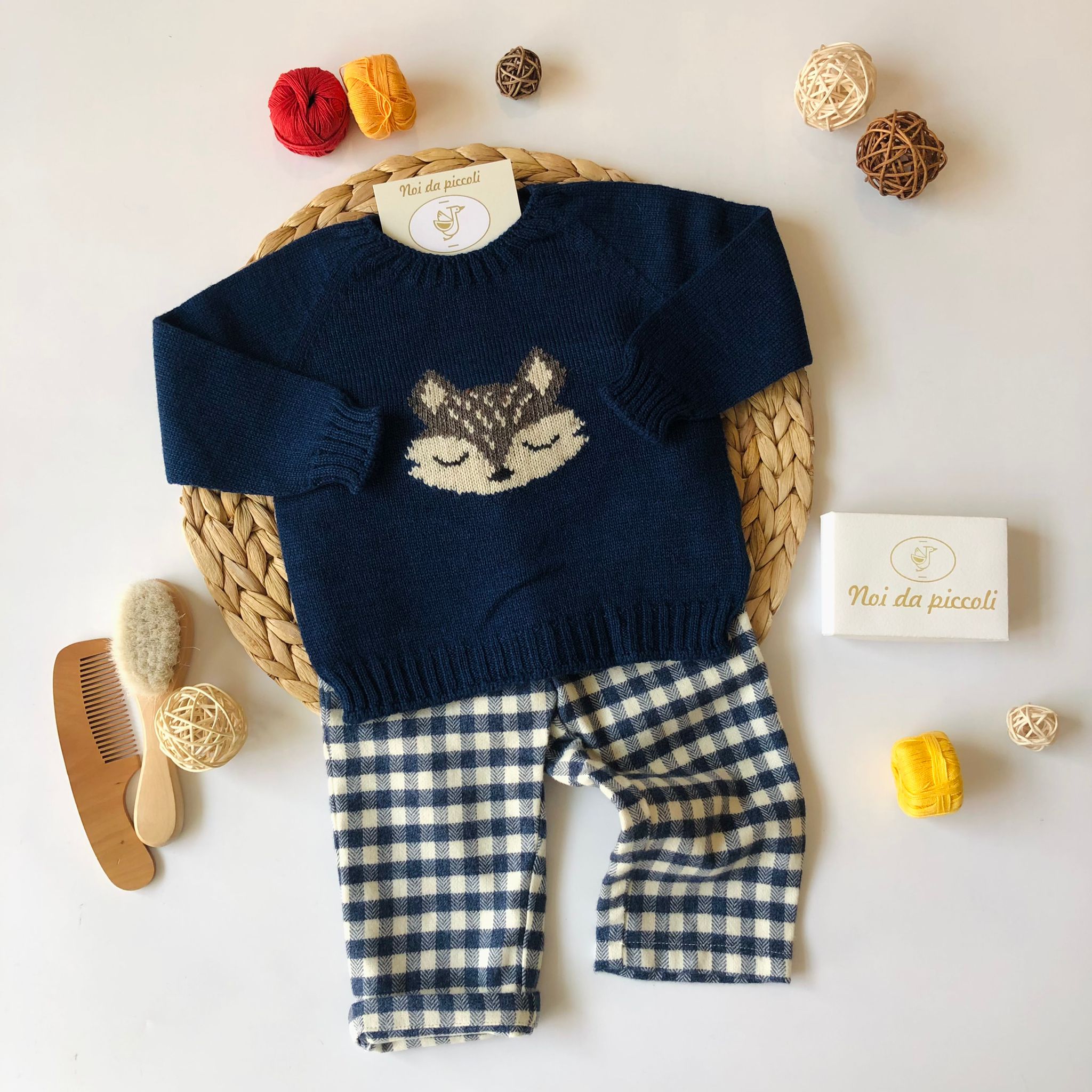 MAGLIONCINO LANA MERINO BLU - Noi da piccoli