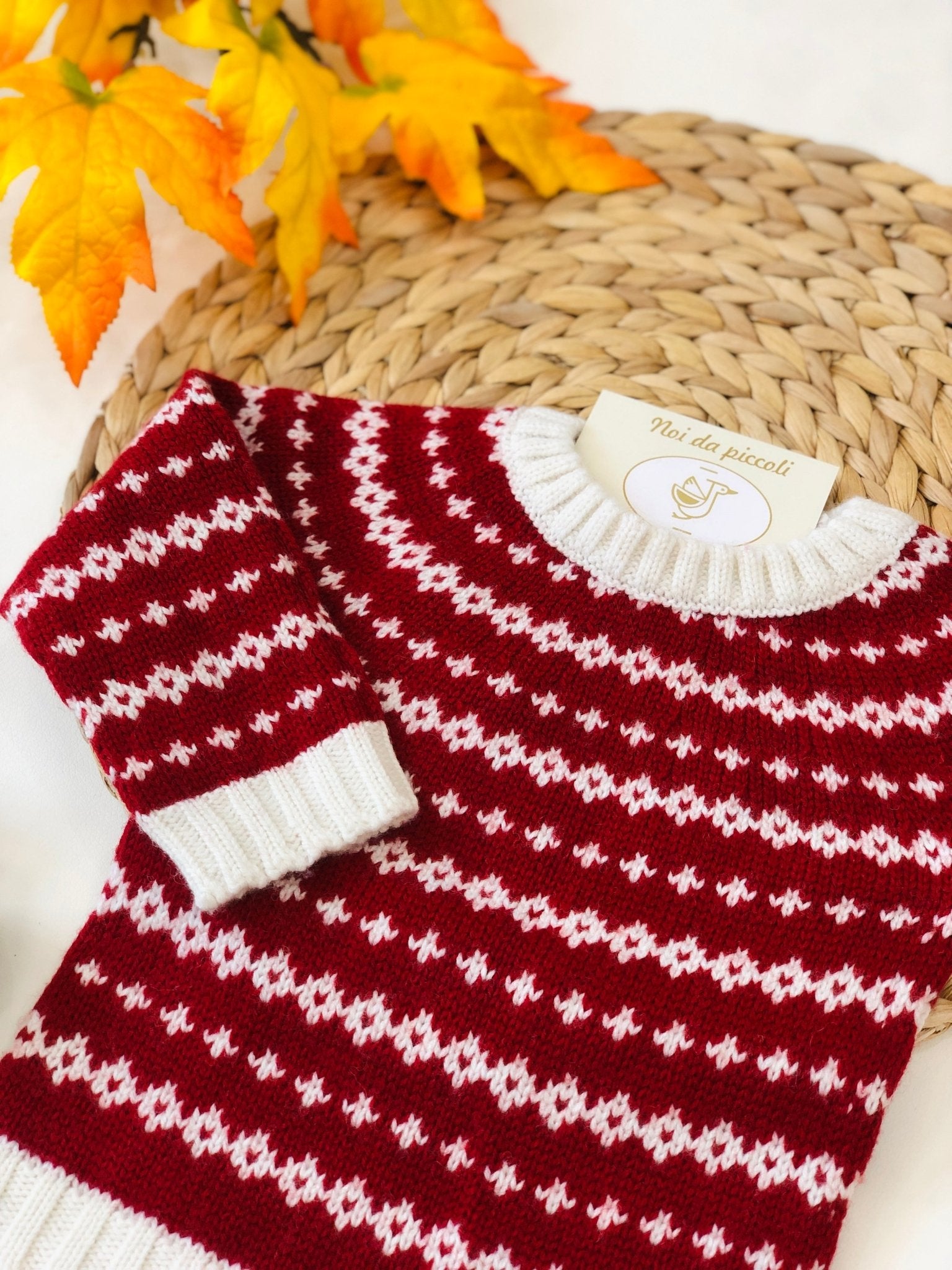 MAGLIONCINO ROSSO E BIANCO GIROCOLLO - Noi da piccoli