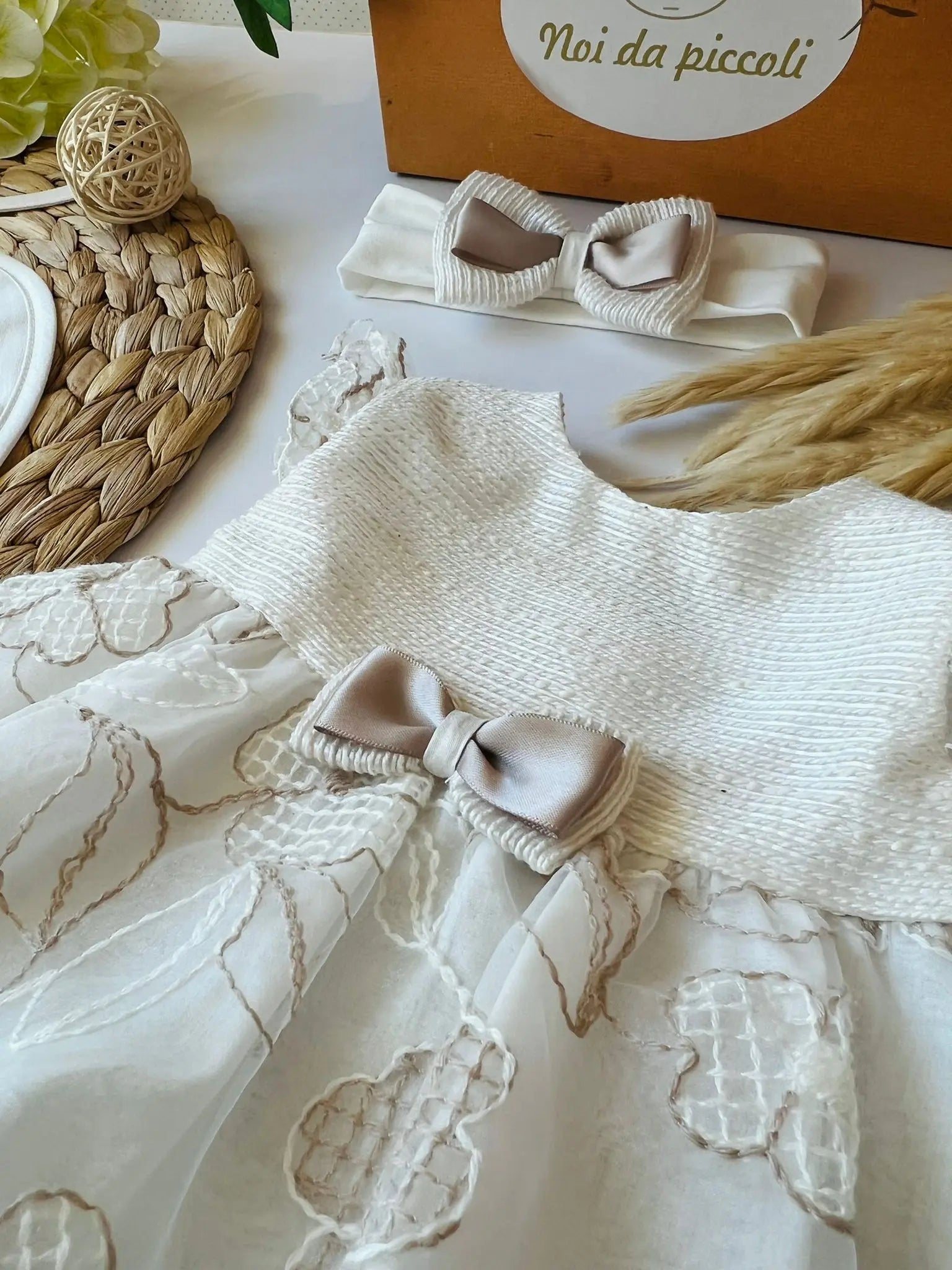 MINIABITO + CULOTTE FIORELLINI CORDA - Noi da piccoli