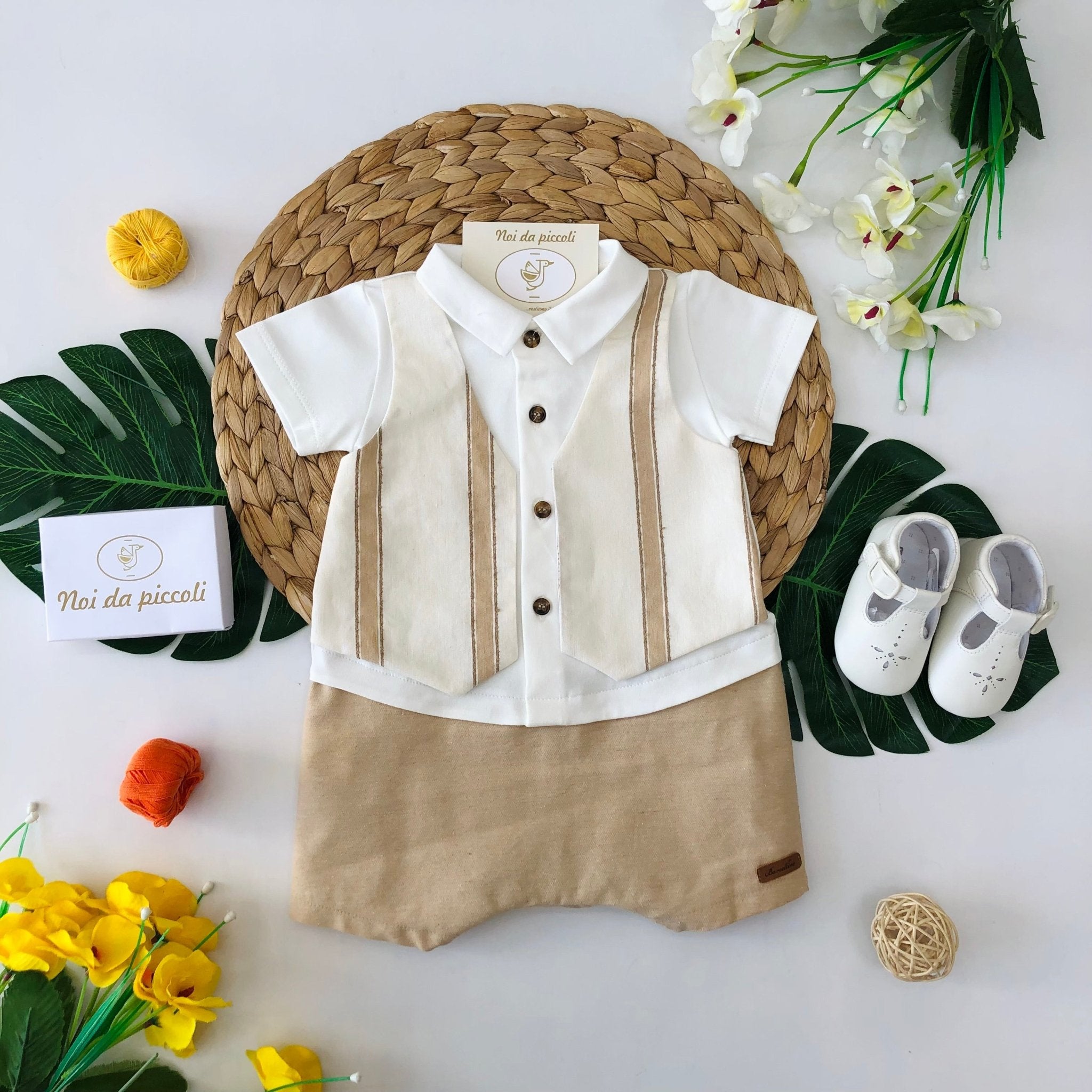 PAGLIACCETTO BEIGE E CREMA COTONE - Noi da piccoli