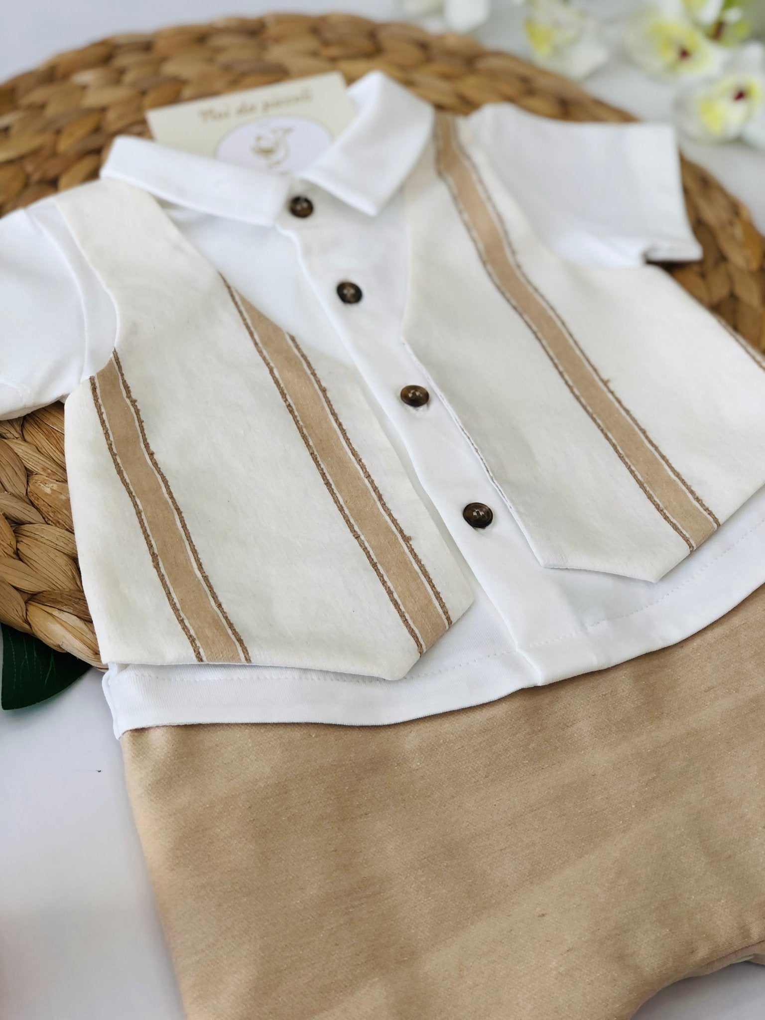 PAGLIACCETTO BEIGE E CREMA COTONE - Noi da piccoli