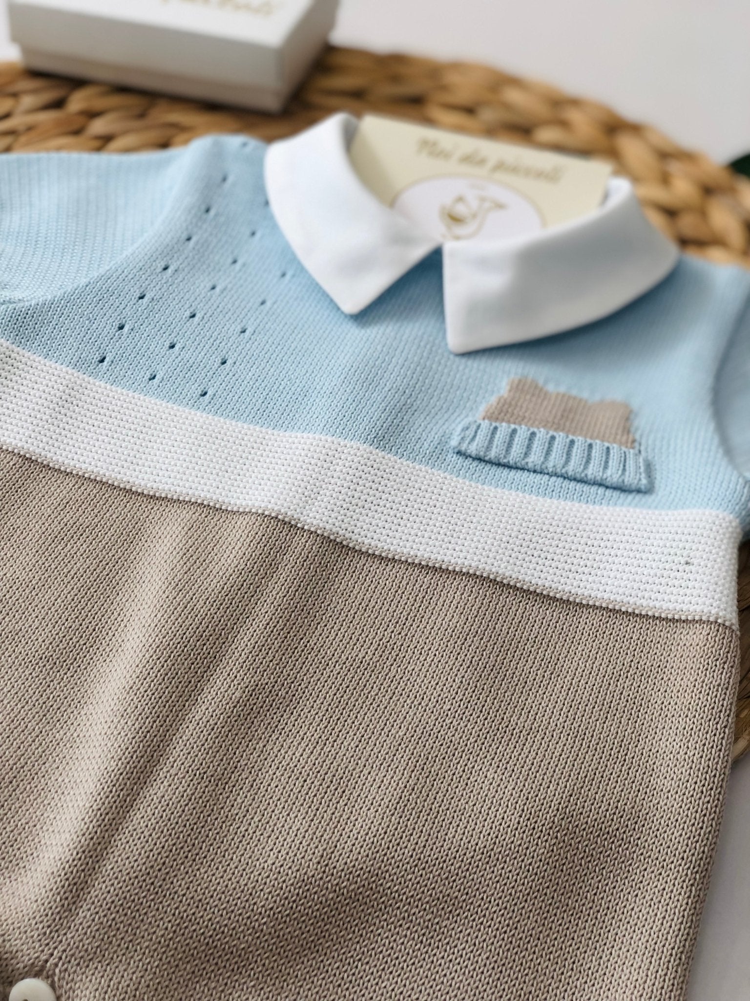 PAGLIACCETTO CON BABBUCCE CIELO BEIGE BIANCO - Noi da piccoli