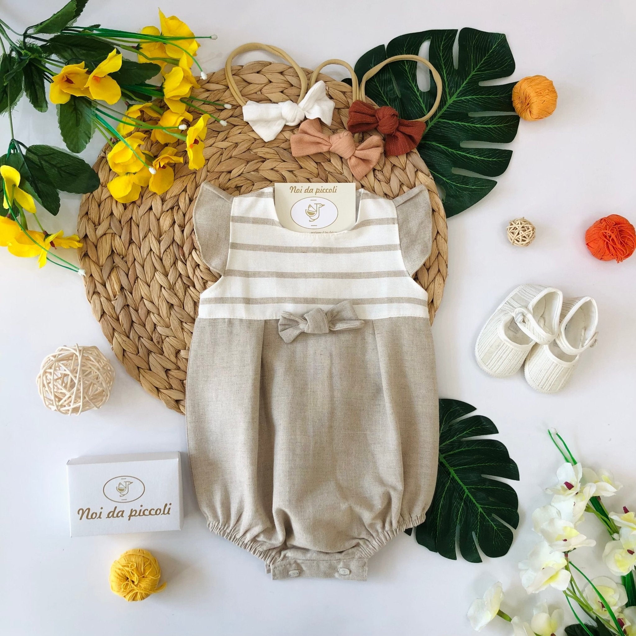 PAGLIACCETTO LINO E COTONE CORDA E SABBIA - Noi da piccoli