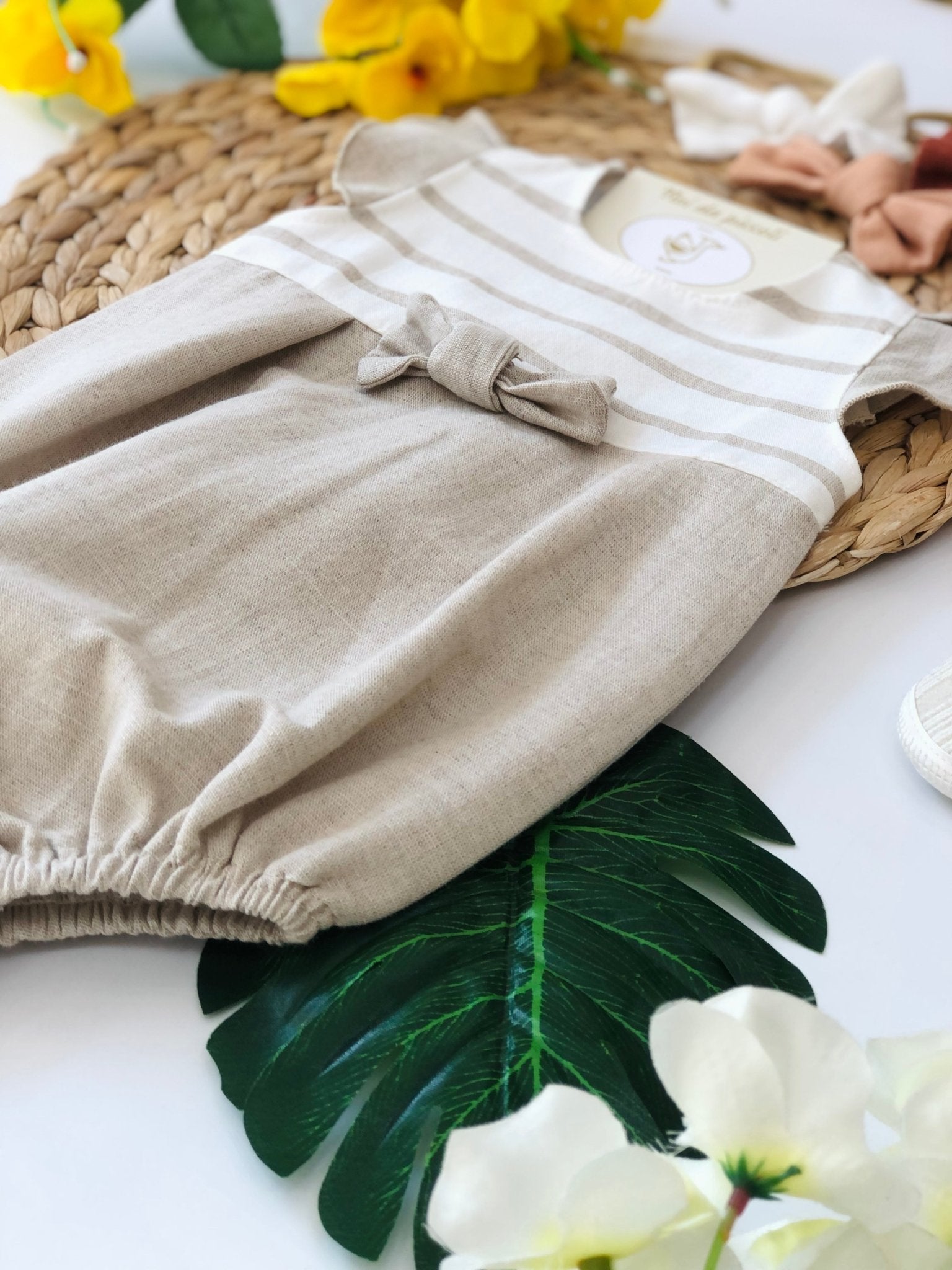 PAGLIACCETTO LINO E COTONE CORDA E SABBIA - Noi da piccoli