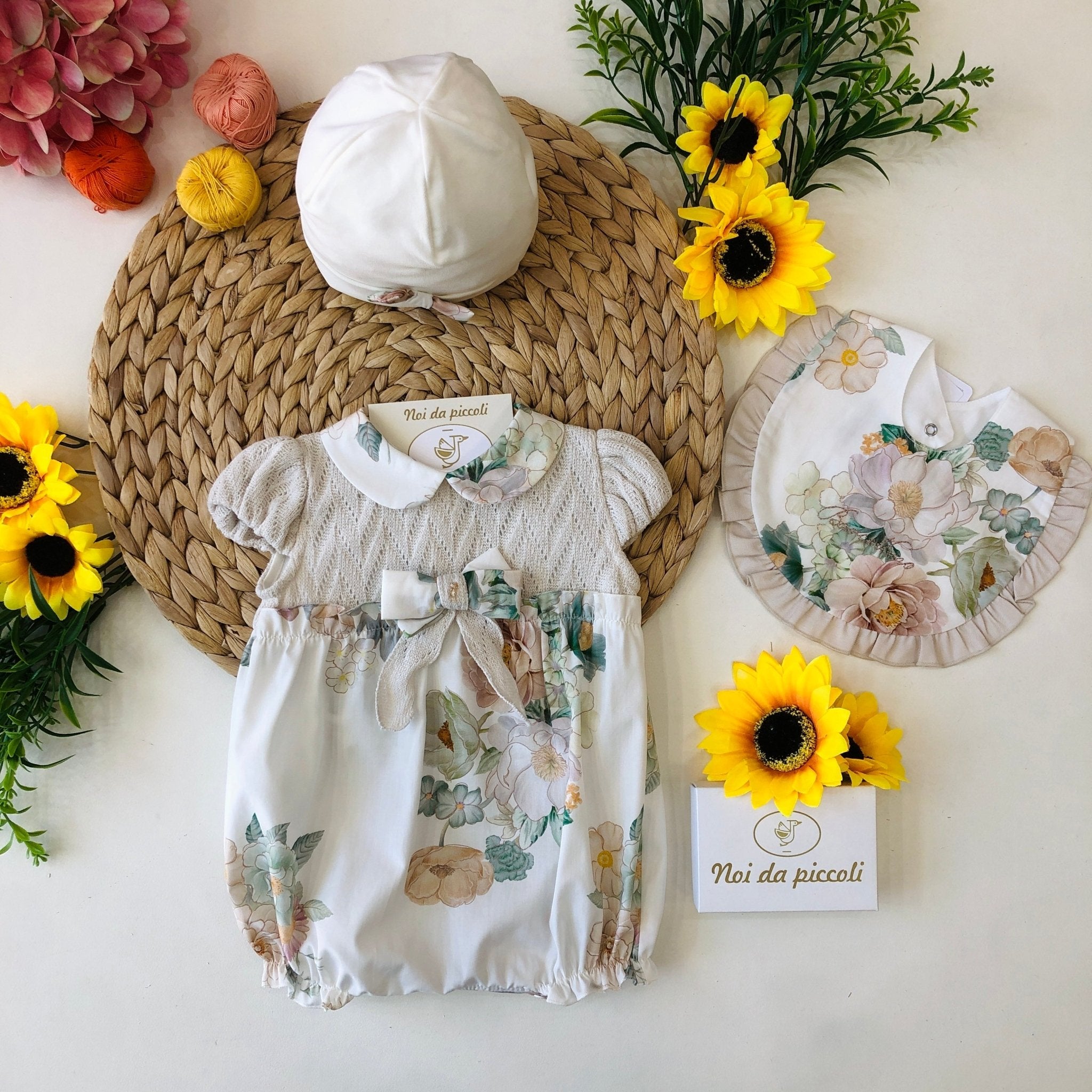 PAGLIACCETTO ROSA TENUE E FIORE COTONE - Noi da piccoli