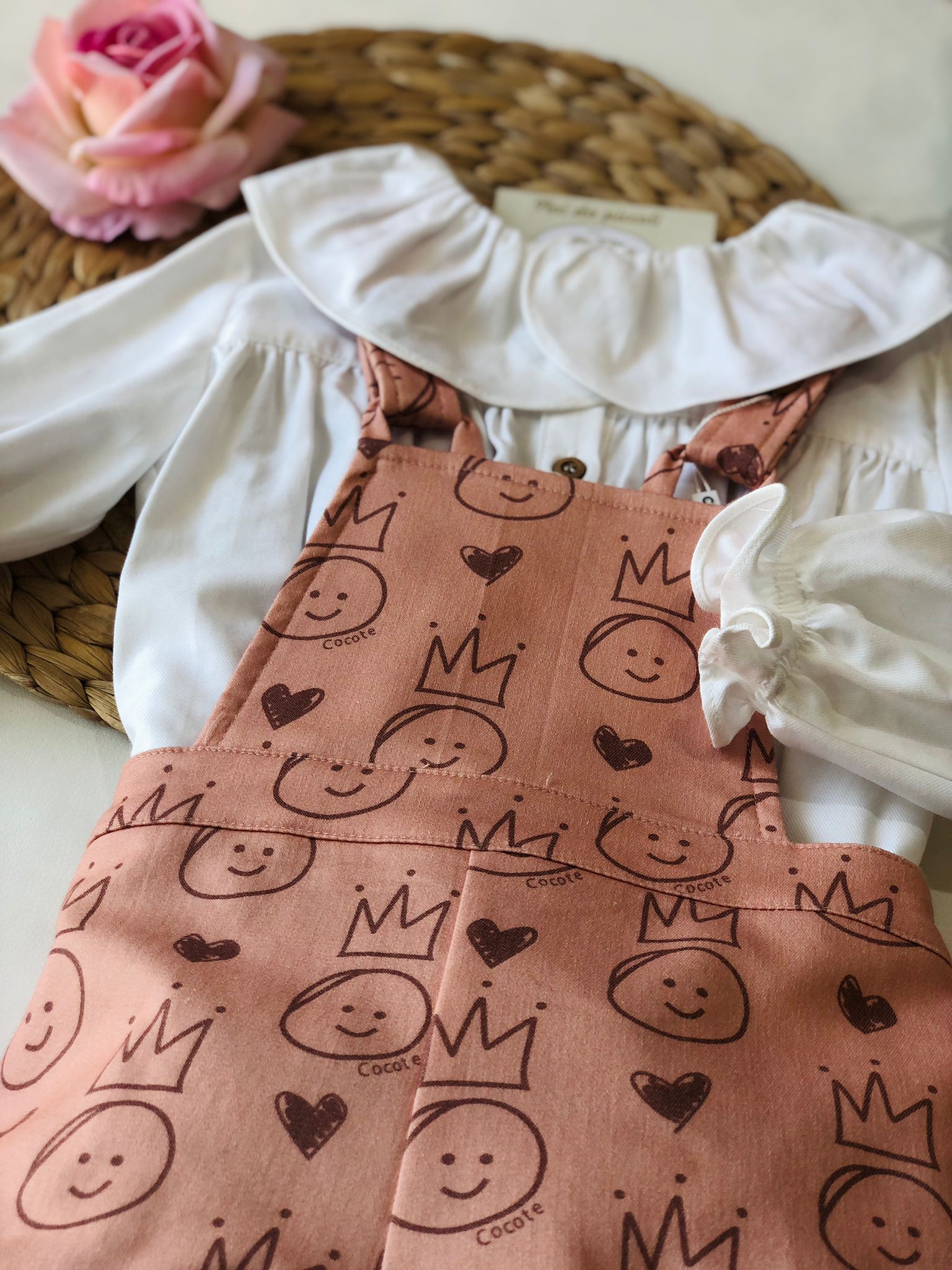 SALOPETTE + CAMICINA EMOIJ ROSA - Noi da piccoli