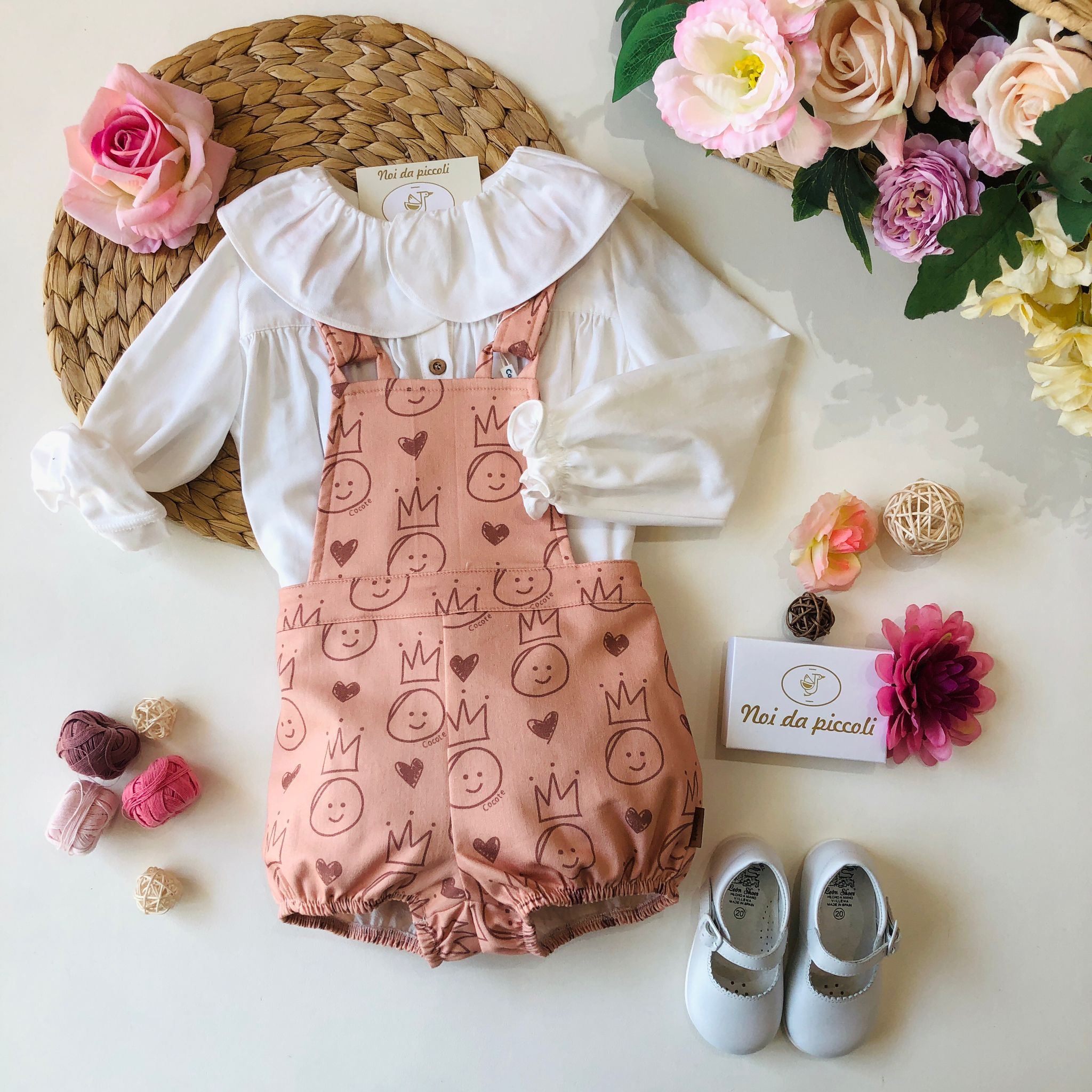 SALOPETTE + CAMICINA EMOIJ ROSA - Noi da piccoli