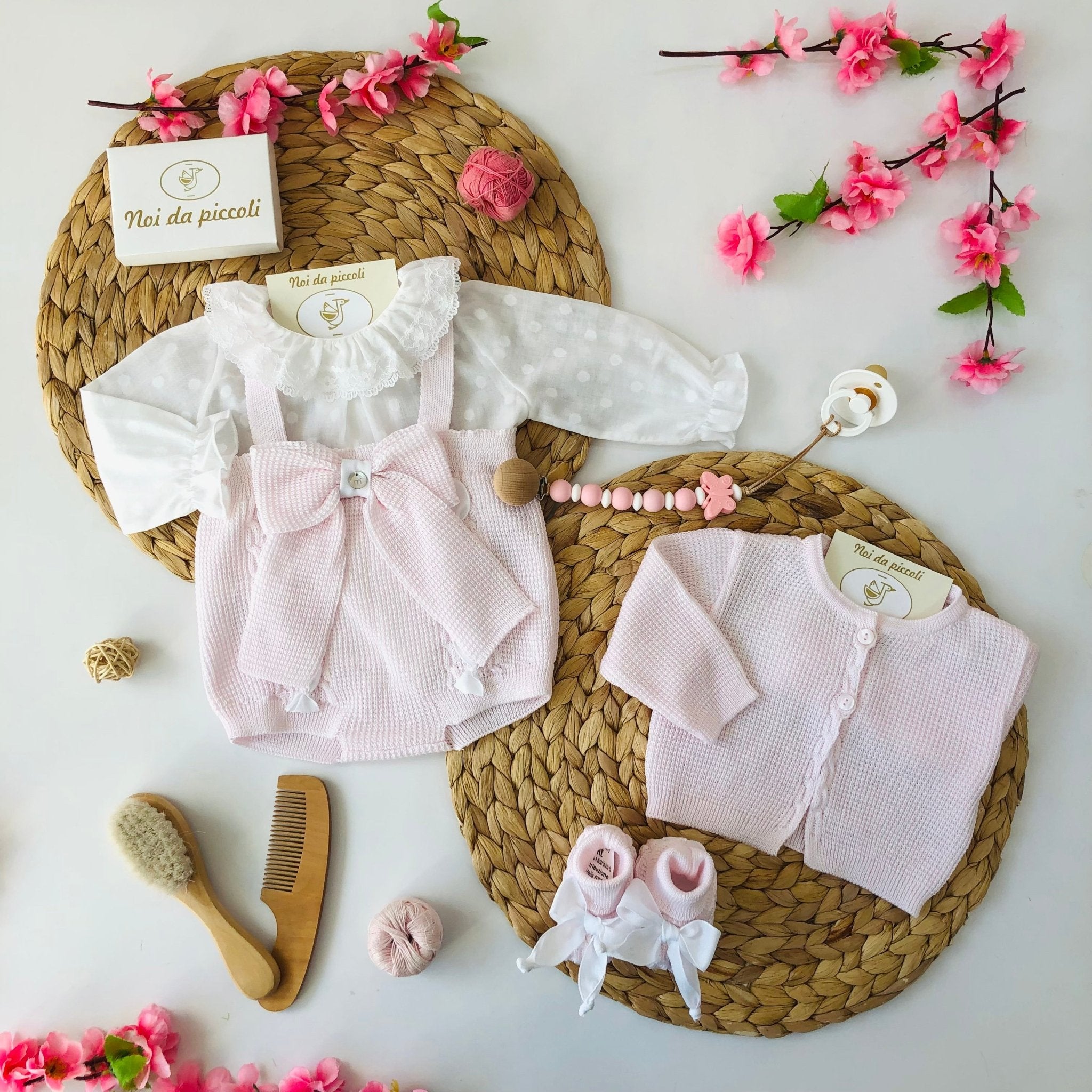 SALOPETTE CON BABBUCCIA ROSA RING IN FILO DI COTONE - Noi da piccoli