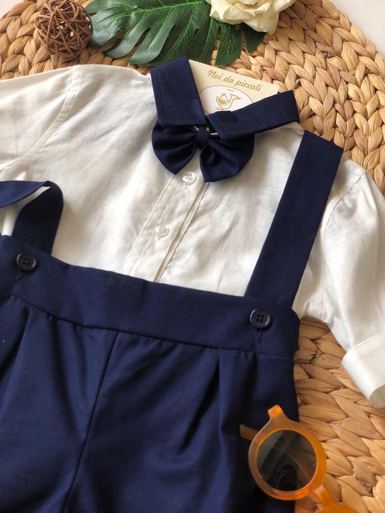SALOPETTE CON CAMICINA BLU NOTTE - Noi da piccoli