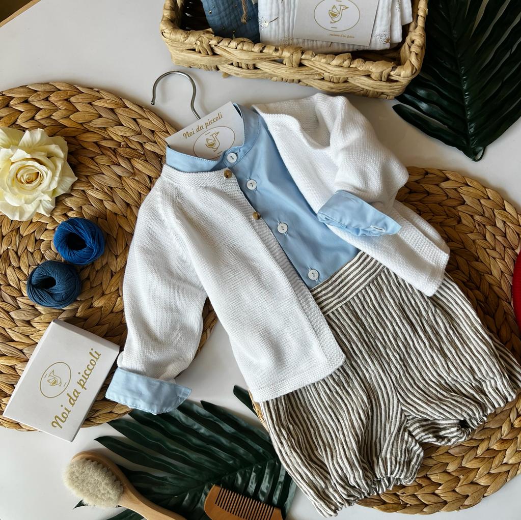 SALOPETTE CON CAMICINA IN 100% COTONE - Noi da piccoli