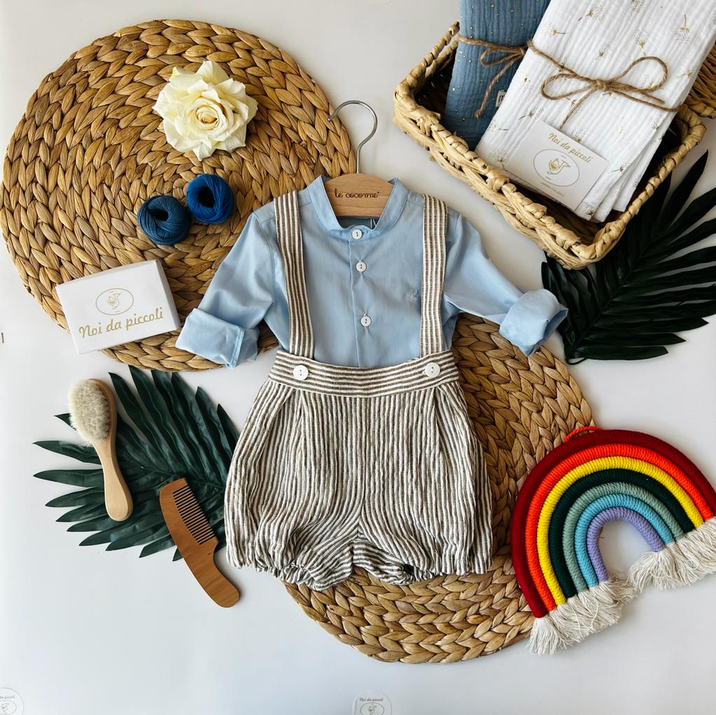 SALOPETTE CON CAMICINA IN 100% COTONE - Noi da piccoli