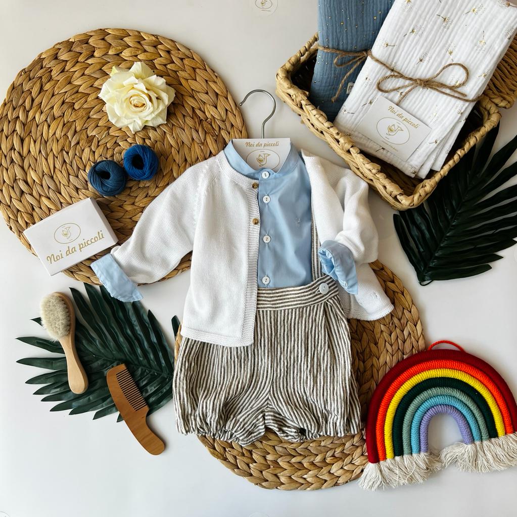 SALOPETTE CON CAMICINA IN 100% COTONE - Noi da piccoli