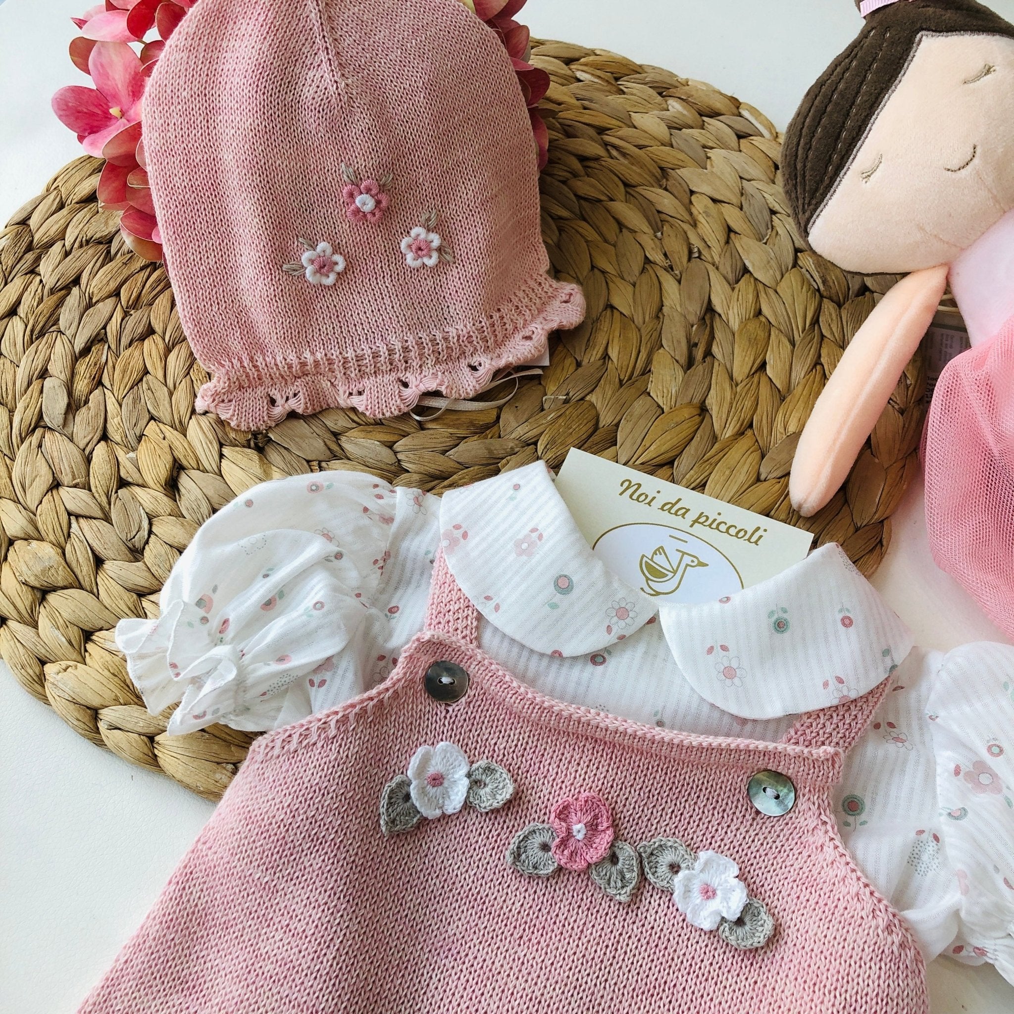 SALOPETTE CON CAMICINA POLEN FILATO DI COTONE - Noi da piccoli