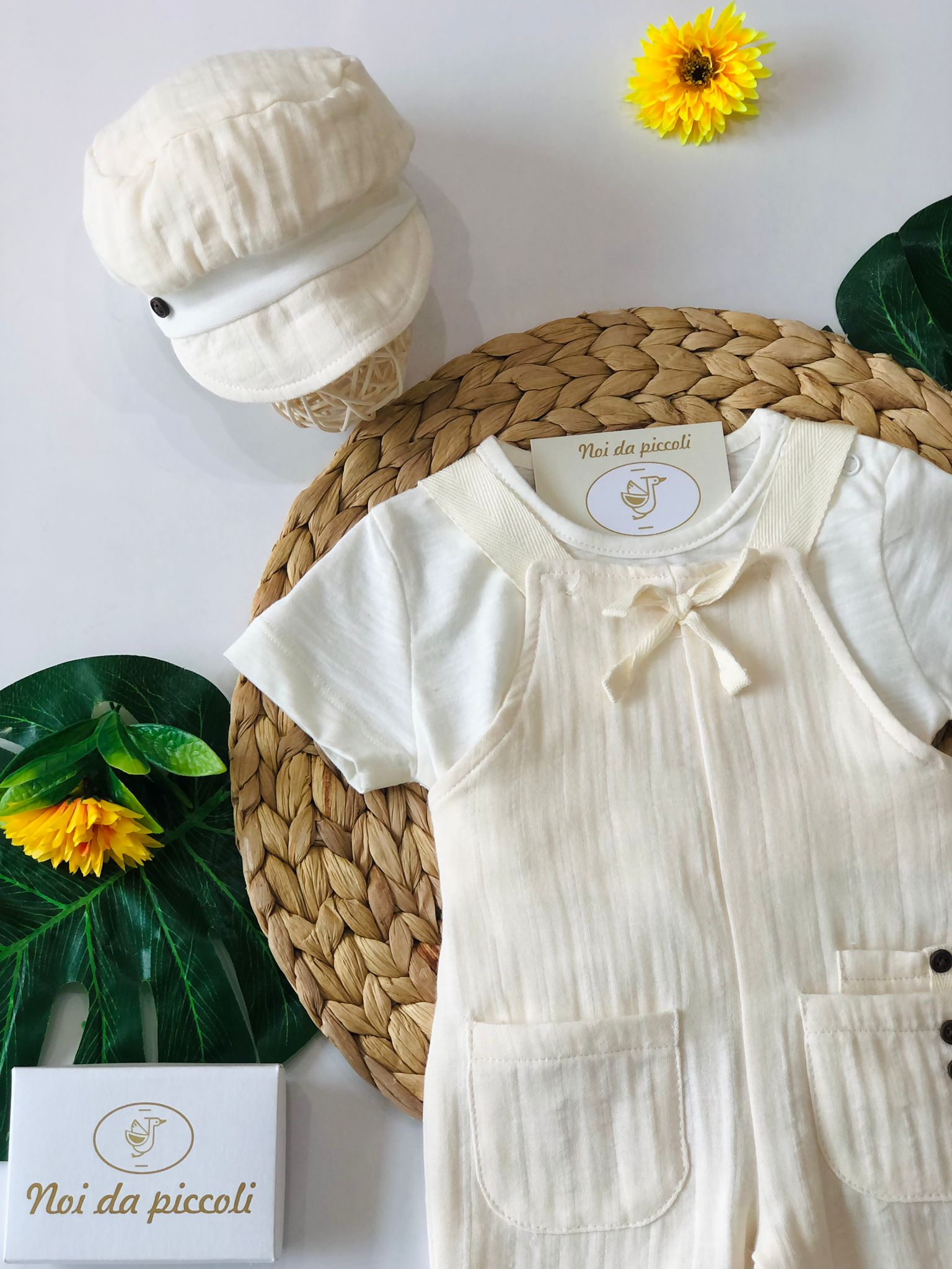 SALOPETTE CREMA CON CAPPELLINO - Noi da piccoli