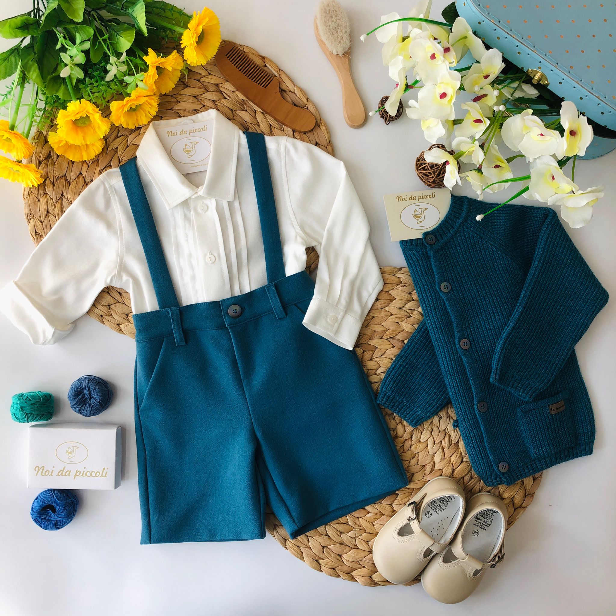 SALOPETTE VERDE PETROLIO - Noi da piccoli