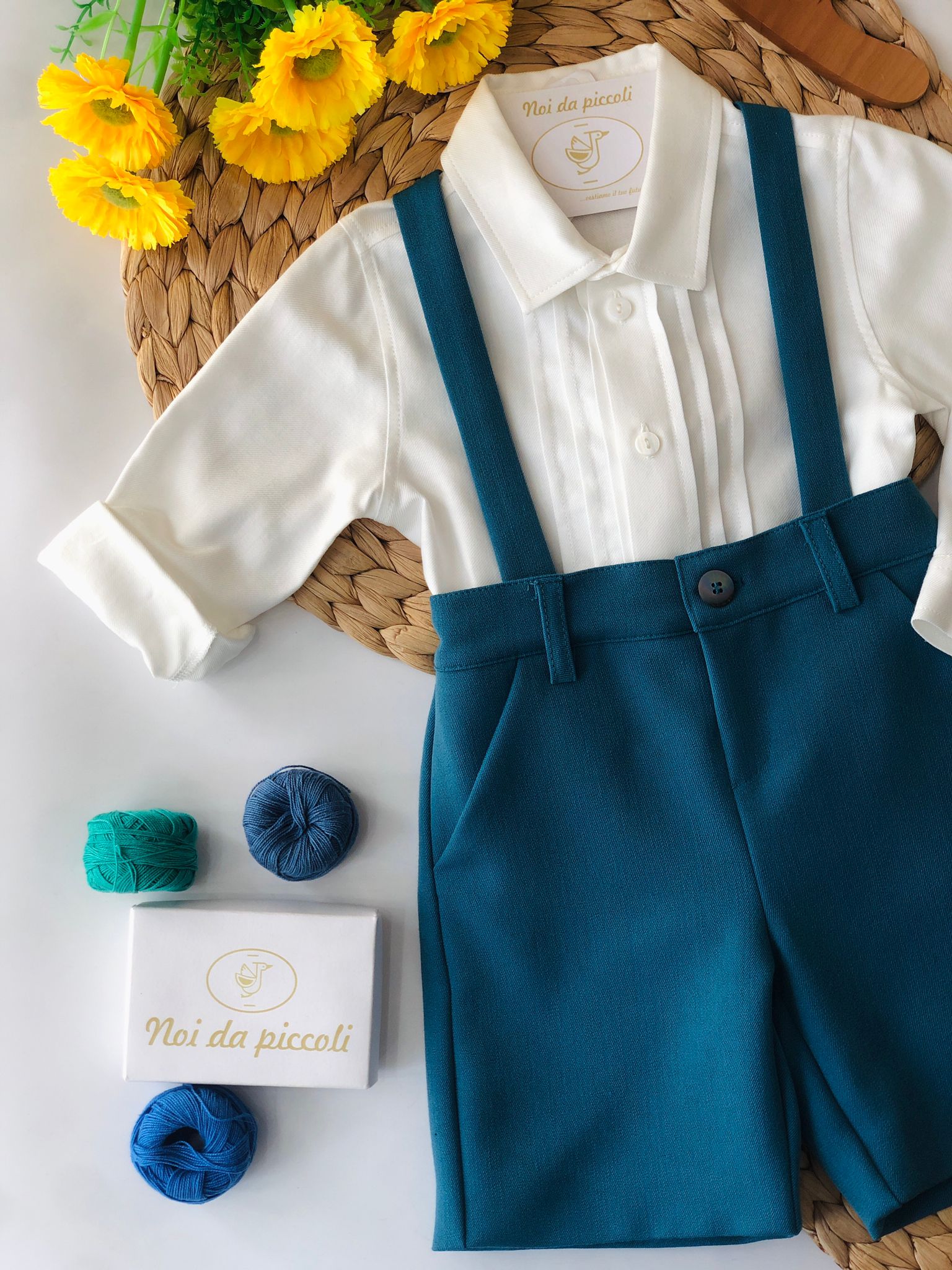 SALOPETTE VERDE PETROLIO - Noi da piccoli