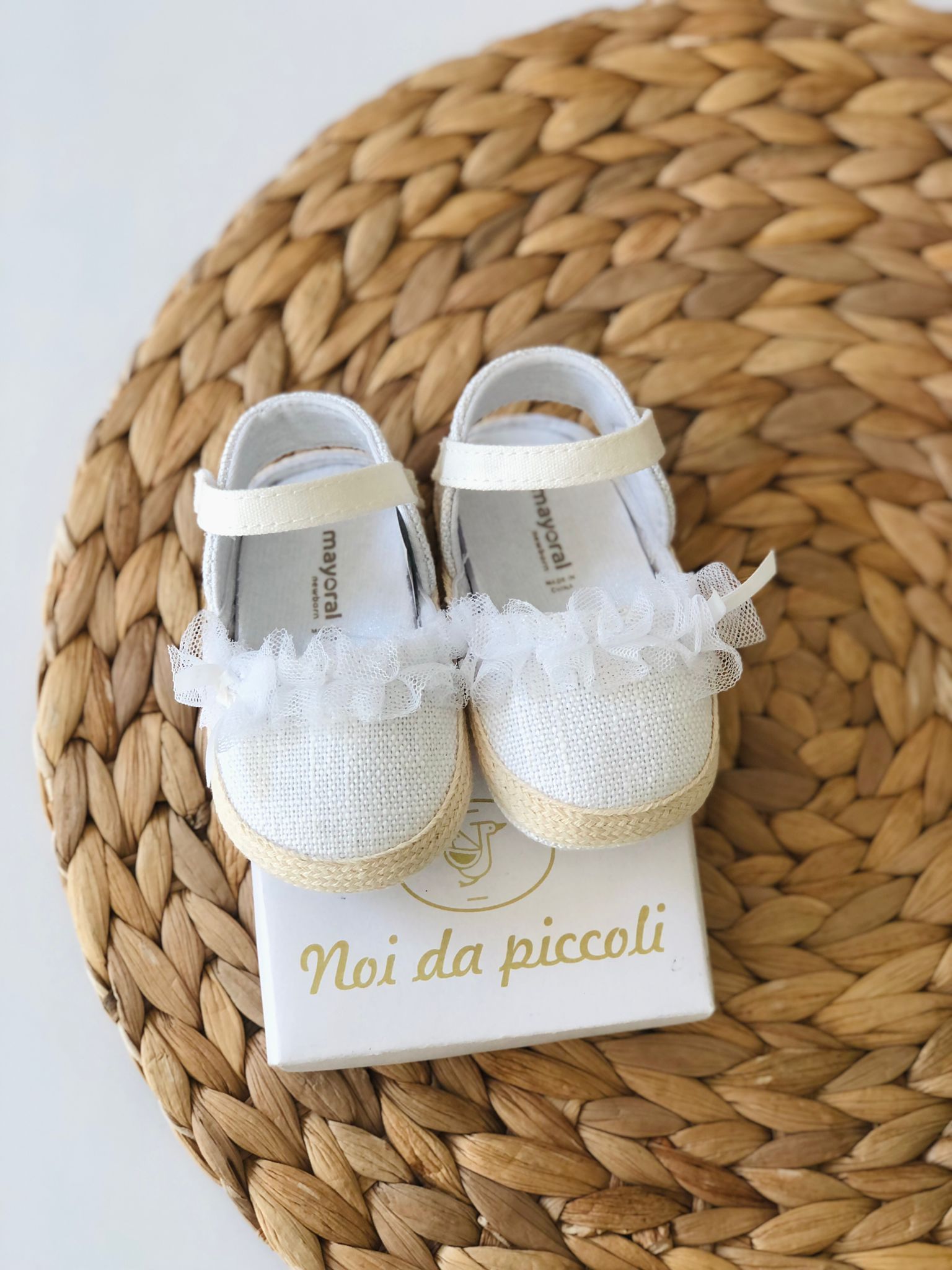 SCARPA A SANDALO CORDA E BIANCO - Noi da piccoli