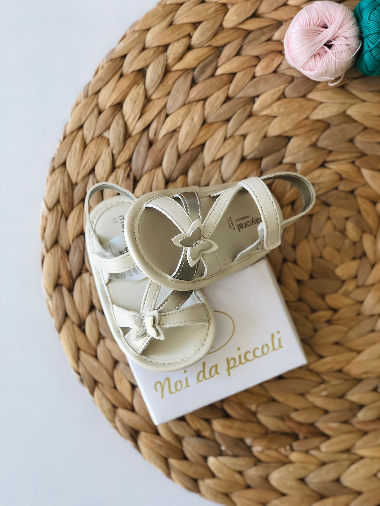 SCARPA A SANDALO IVORY E BRONZO - Noi da piccoli