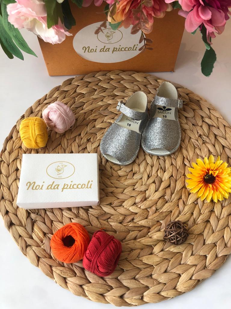 SCARPA MINORCHINA ARGENTO GLITTER - Noi da piccoli