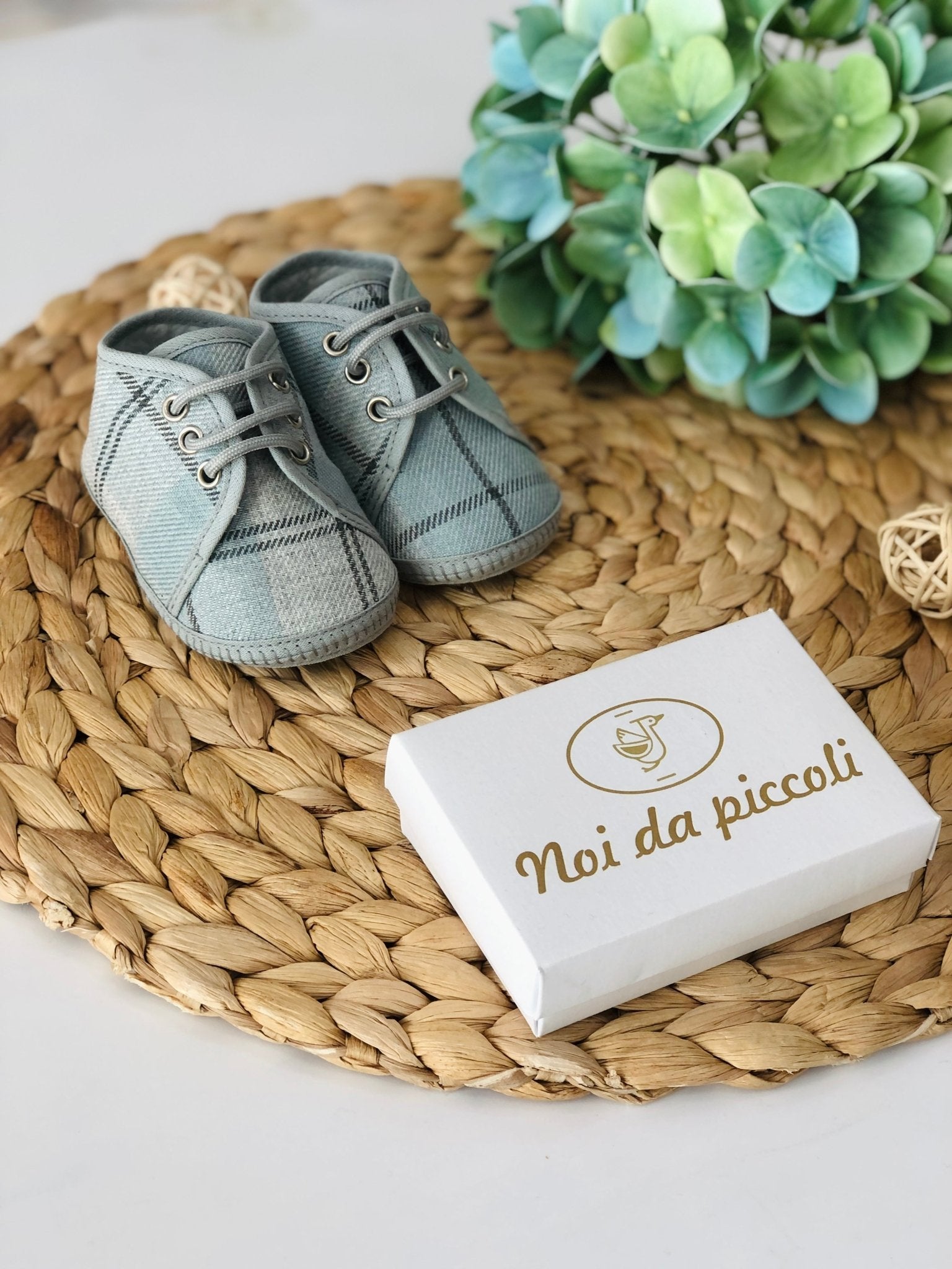 SCARPA VERDE E GRIGIO CHIARO QUADRETTI - Noi da piccoli