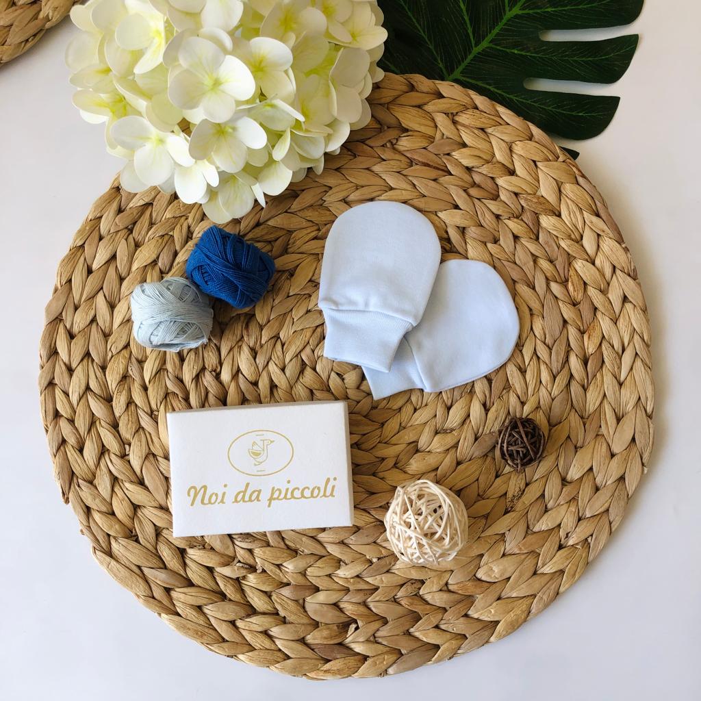 SET 2 PAIA MUFFOLE IN COTONE CIELO - Noi da piccoli