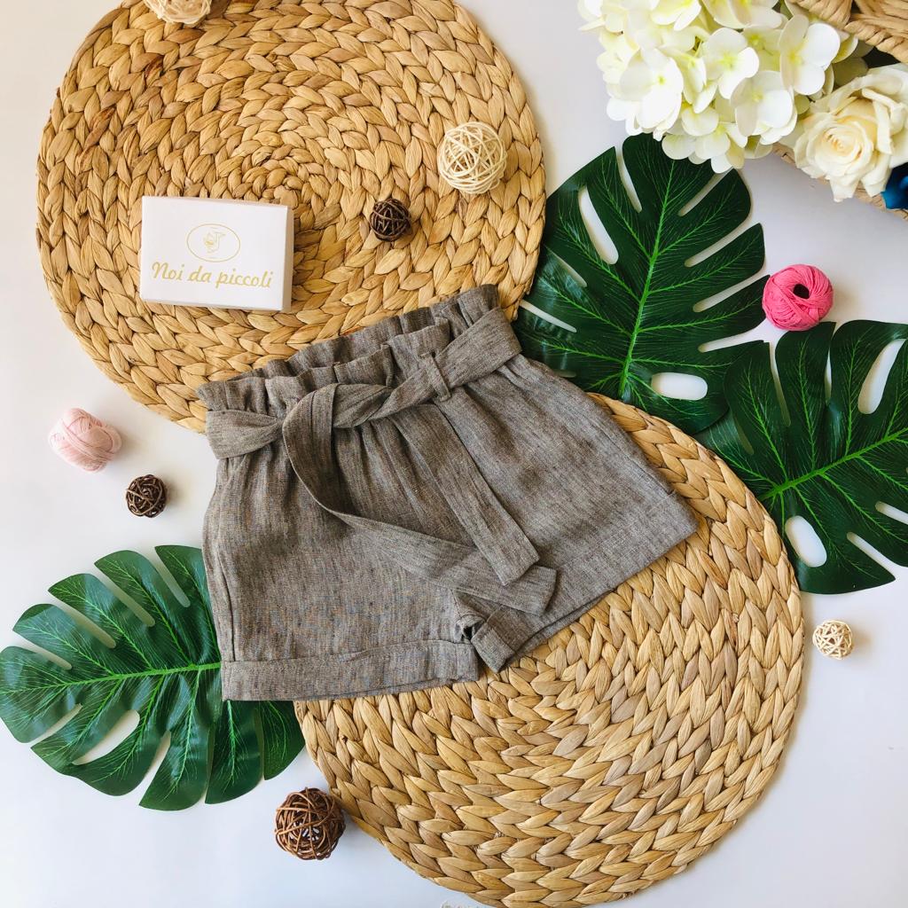 SHORT CORDA IN LINO - Noi da piccoli