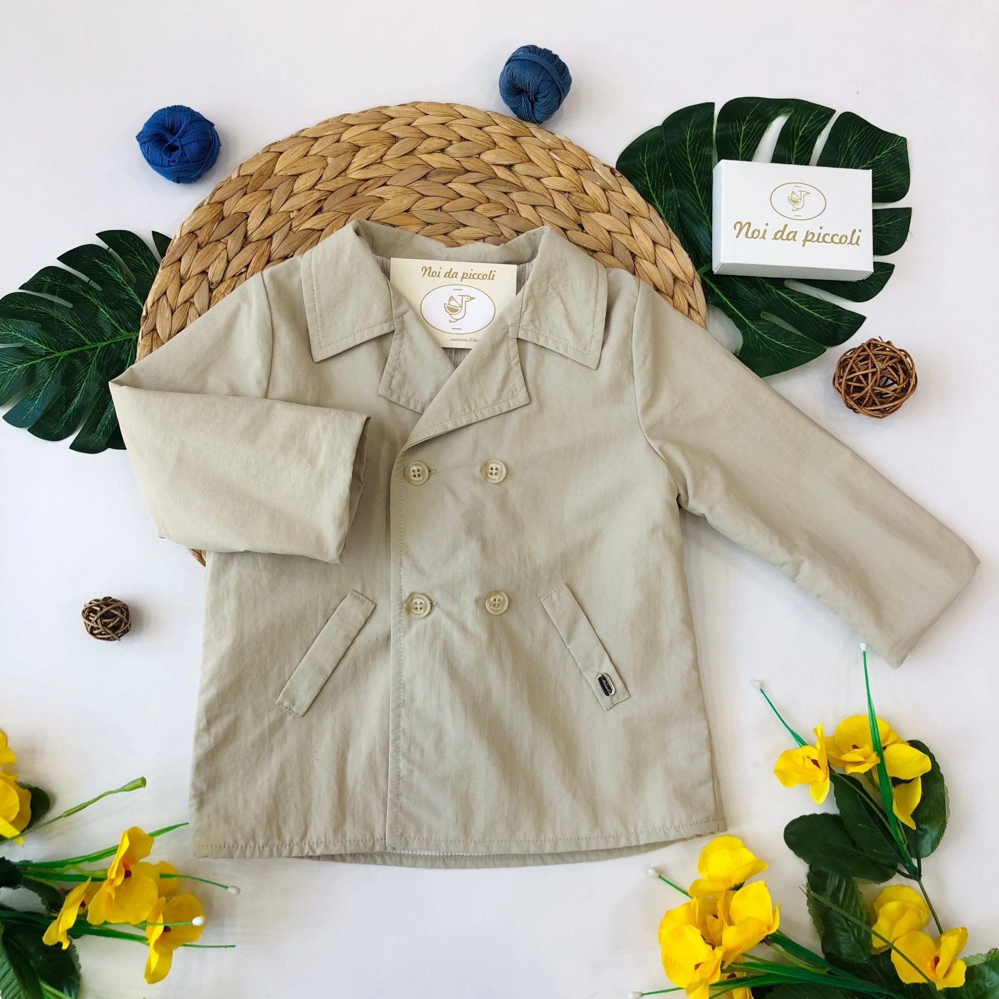 TRENCH BIMBO BEIGE DOPPIO PETTO - Noi da piccoli