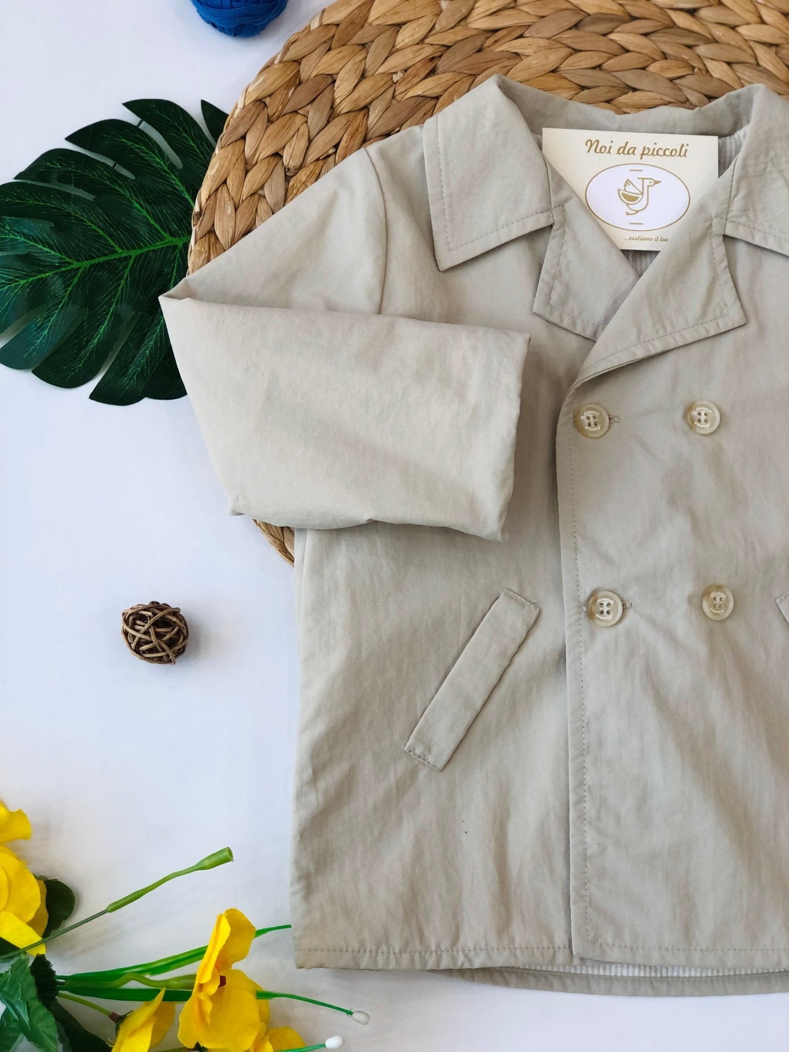 TRENCH BIMBO BEIGE DOPPIO PETTO - Noi da piccoli
