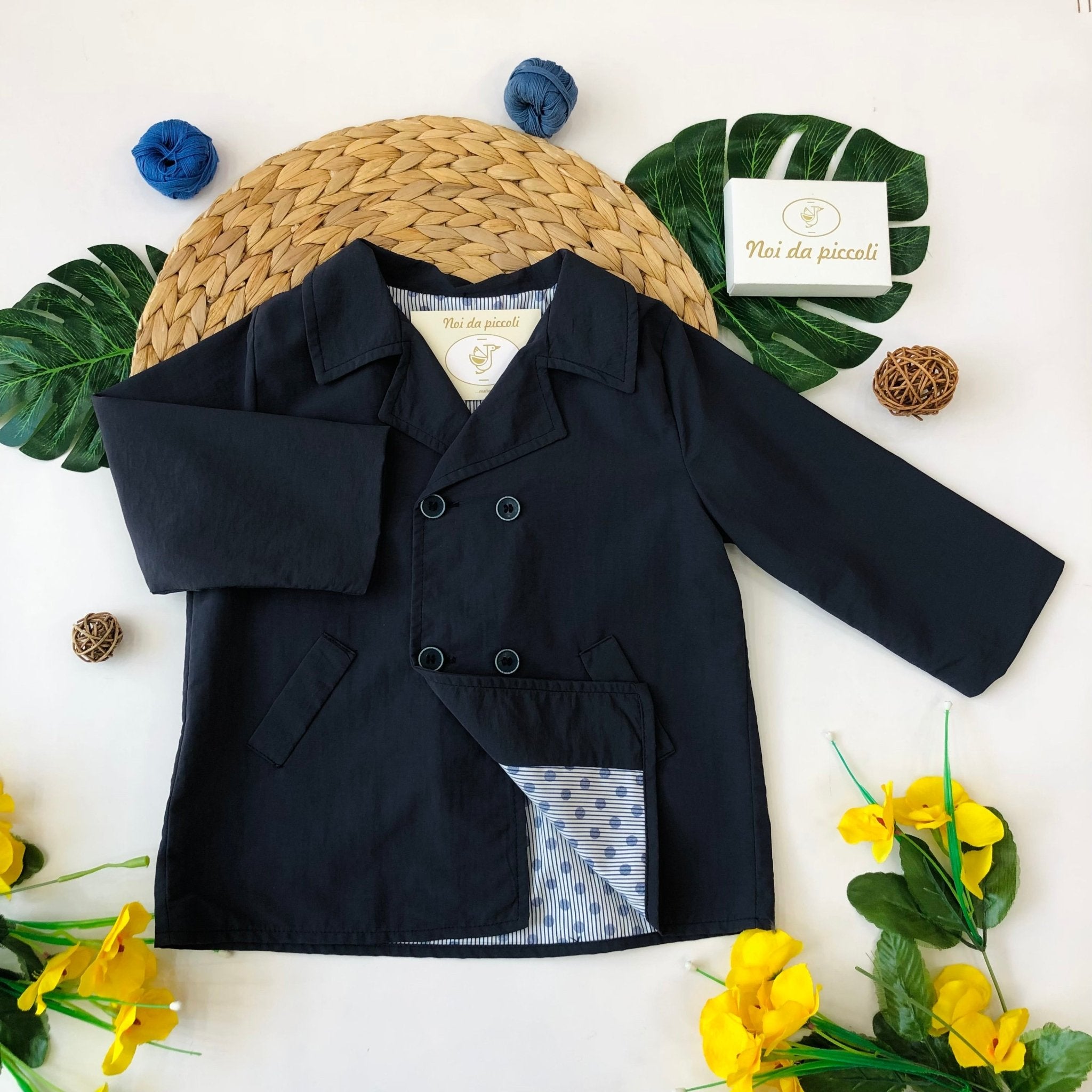 TRENCH BIMBO BLU DOPPIO PETTO - Noi da piccoli