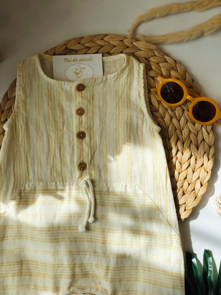 TUTA GIALLO PAGLIERINO IN COTONE - Noi da piccoli