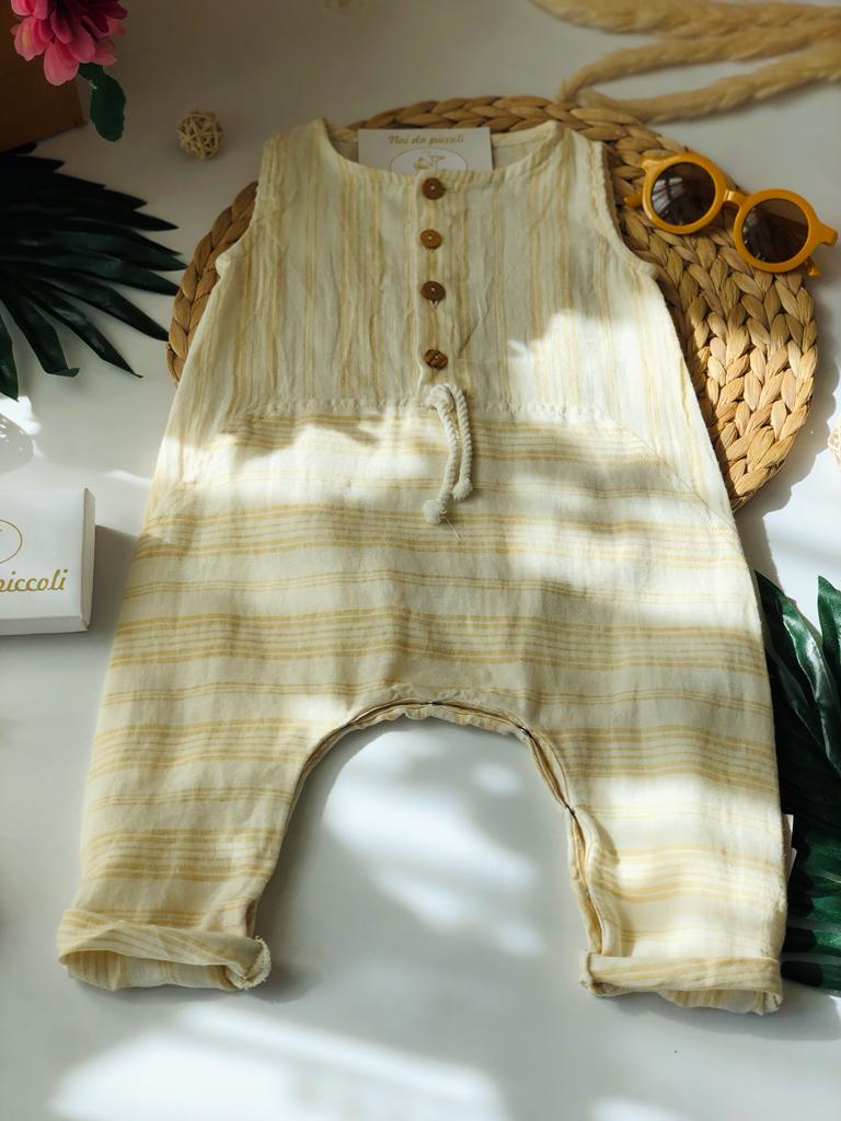 TUTA GIALLO PAGLIERINO IN COTONE - Noi da piccoli