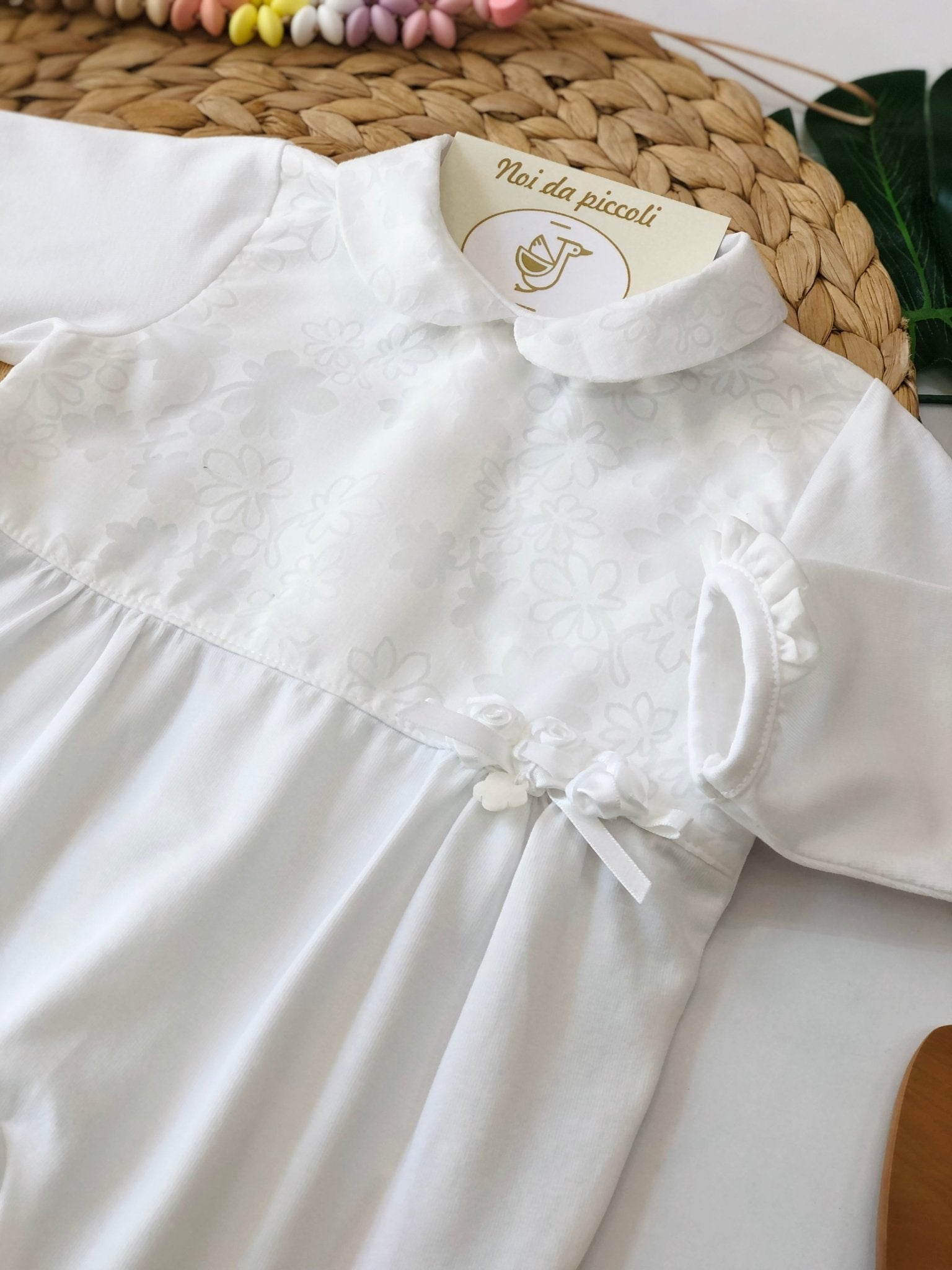 TUTINA IN COTONE BIANCA ELEGANTE - Noi da piccoli